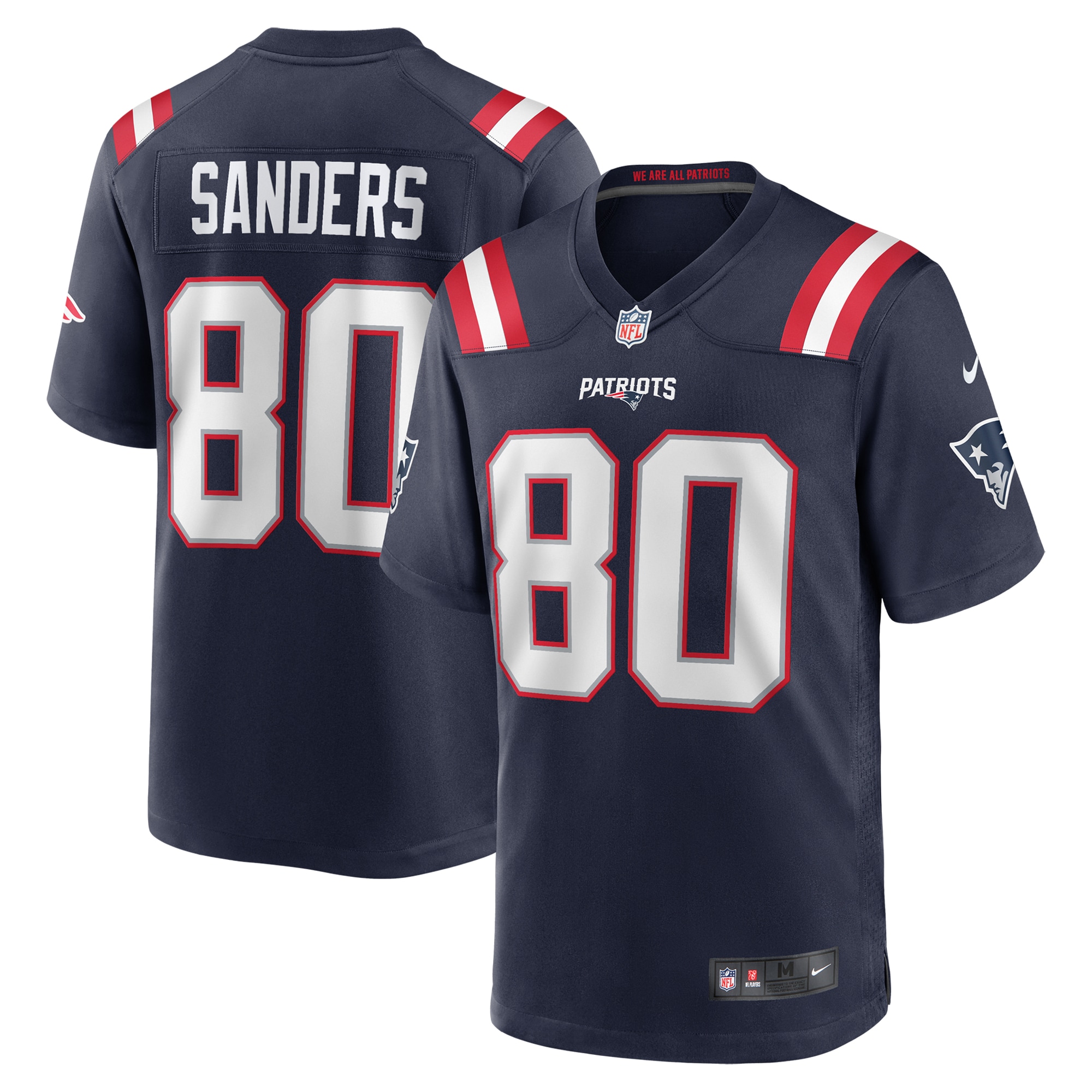 Men's New England Patriots Braylon Sanders Navy Game Jersey Js4102