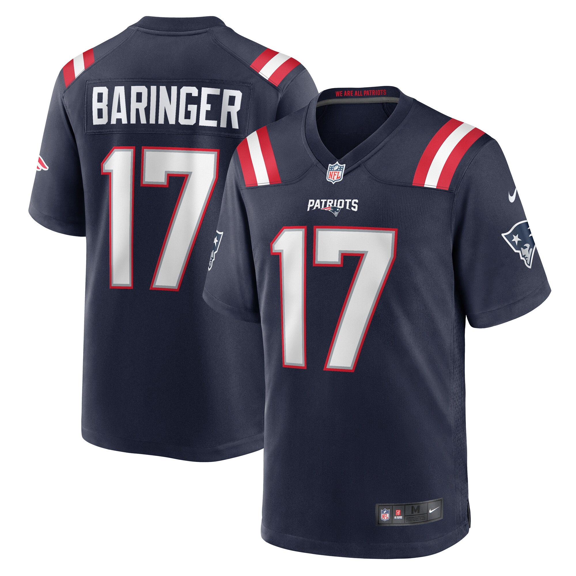 Men's New England Patriots Bryce Baringer Navy Team Game Jersey Js7939