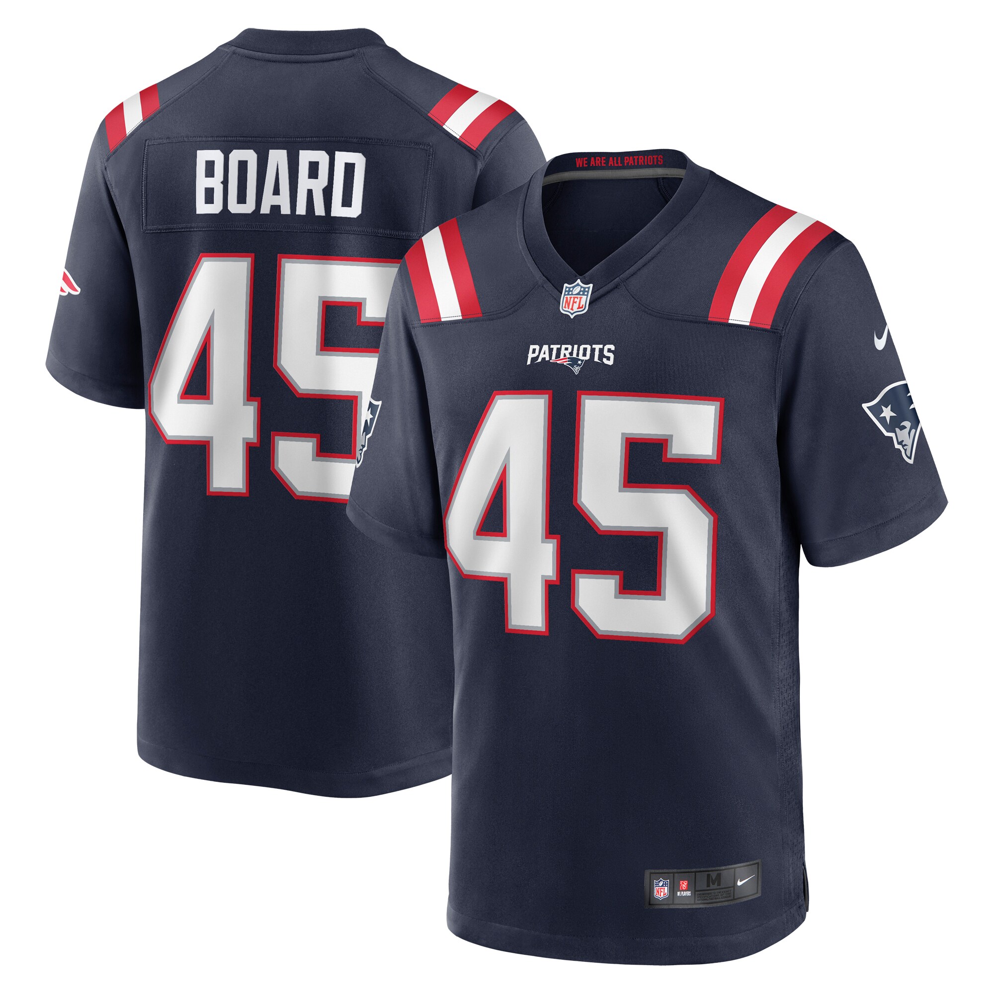Men's New England Patriots Chris Board Navy Game Player Jersey Js9775