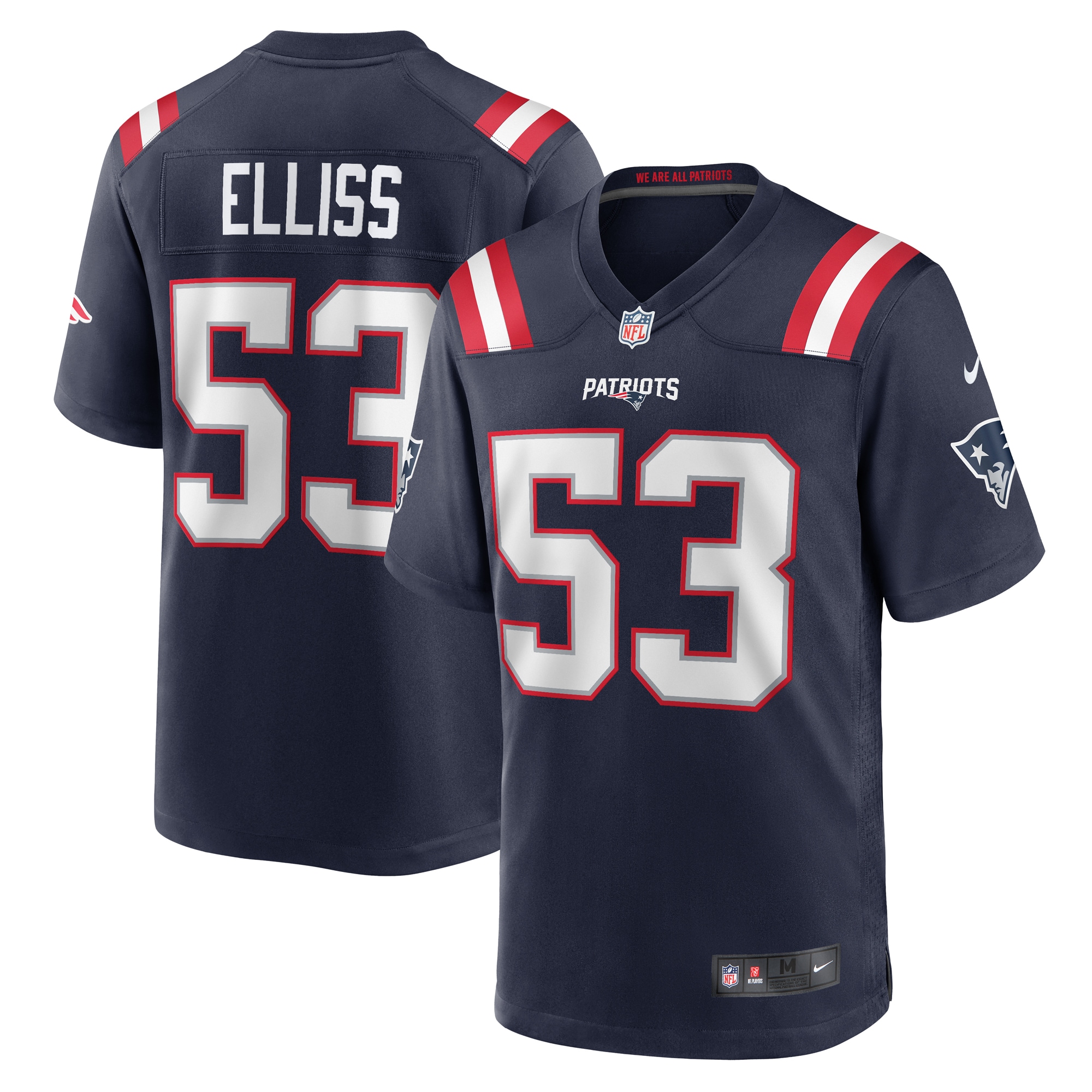 Men's New England Patriots Christian Elliss Navy Game Jersey Js9206