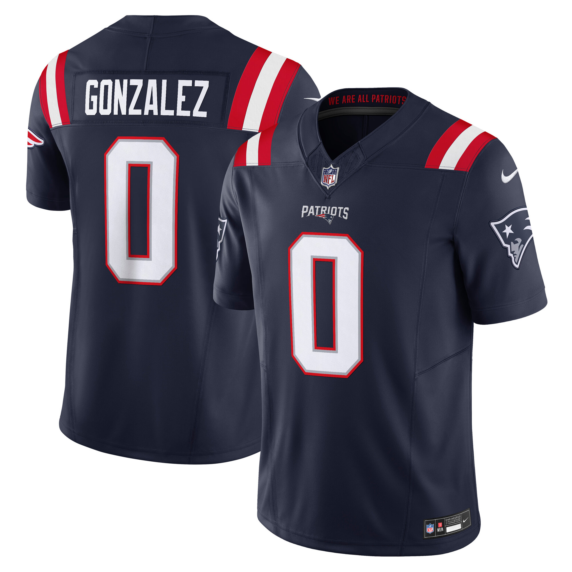 Men's New England Patriots Christian Gonzalez Navy Vapor F.u.s.e. Limited Jersey Js5173
