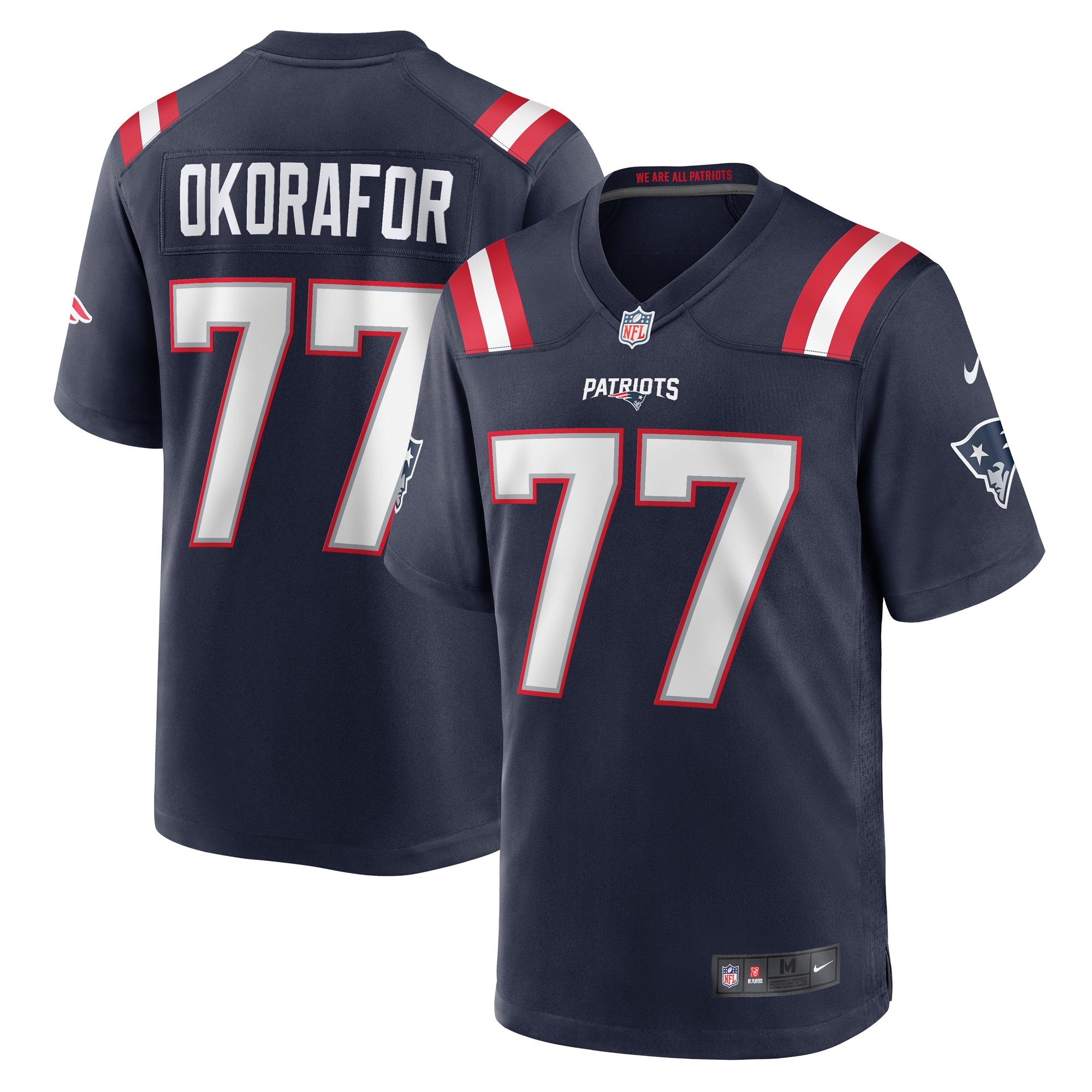Men's New England Patriots Chukwuma Okorafor Navy Game Jersey Js2012