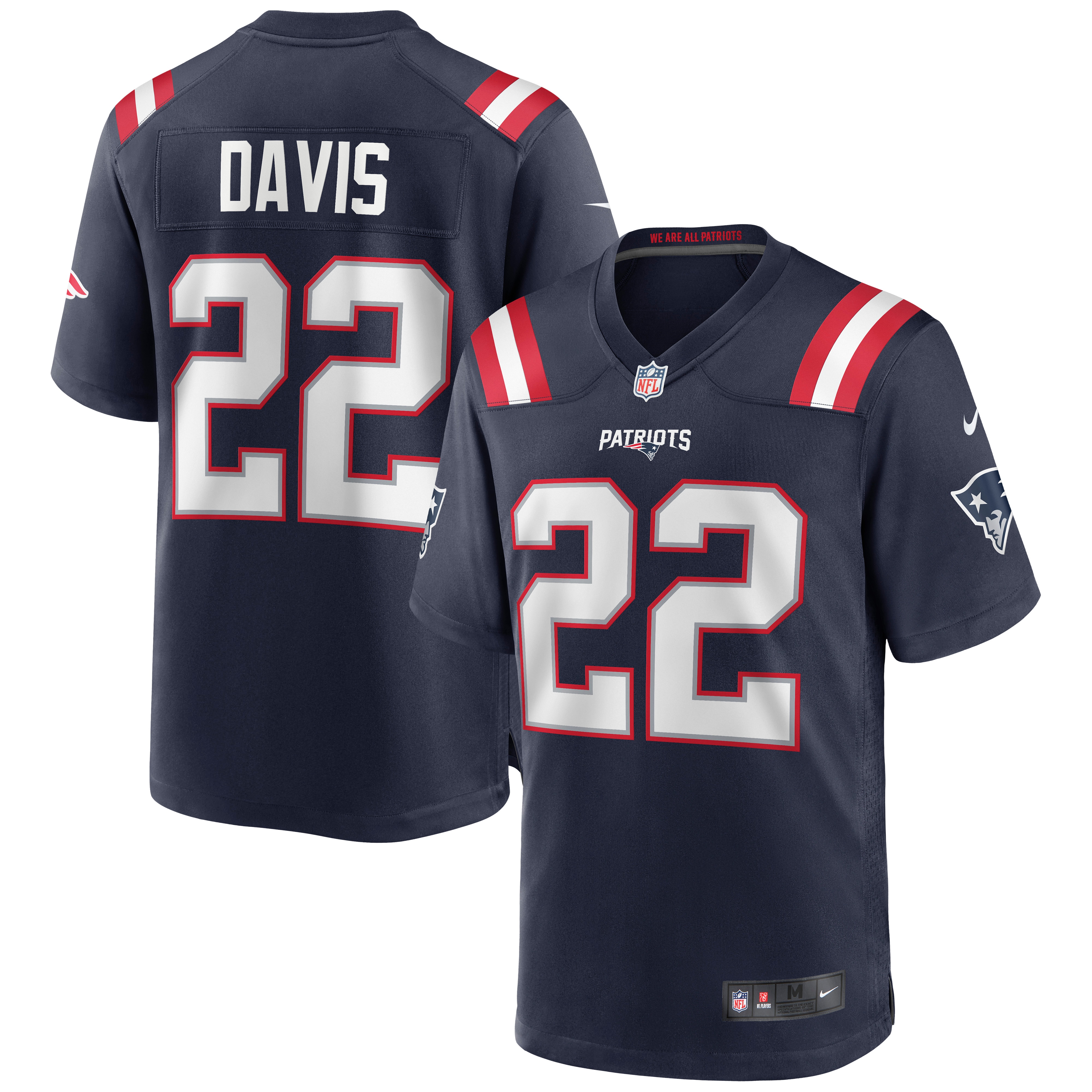 Men's New England Patriots Cody Davis Navy Game Jersey Js7048