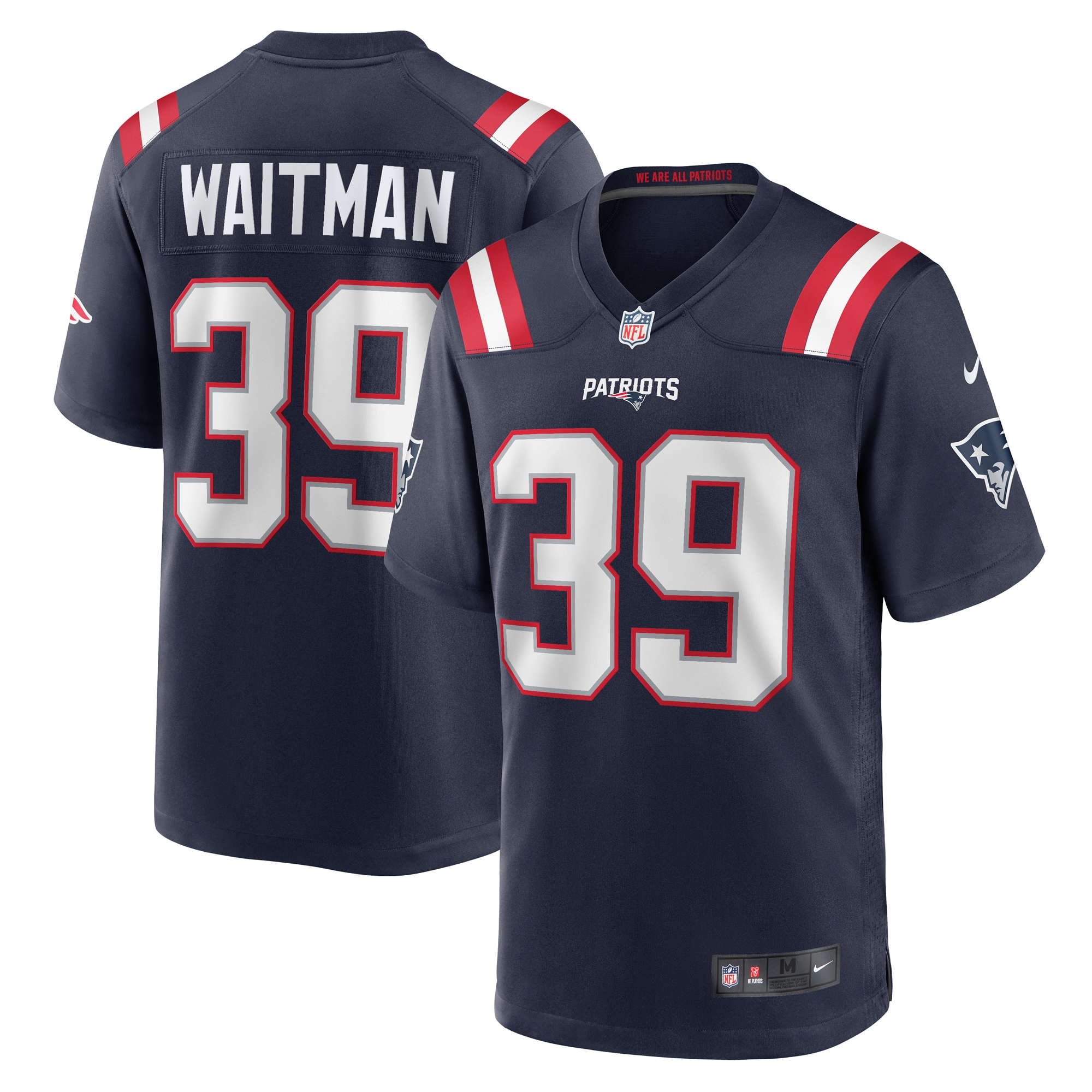 Men's New England Patriots Corliss Waitman Navy Team Game Jersey Js2396