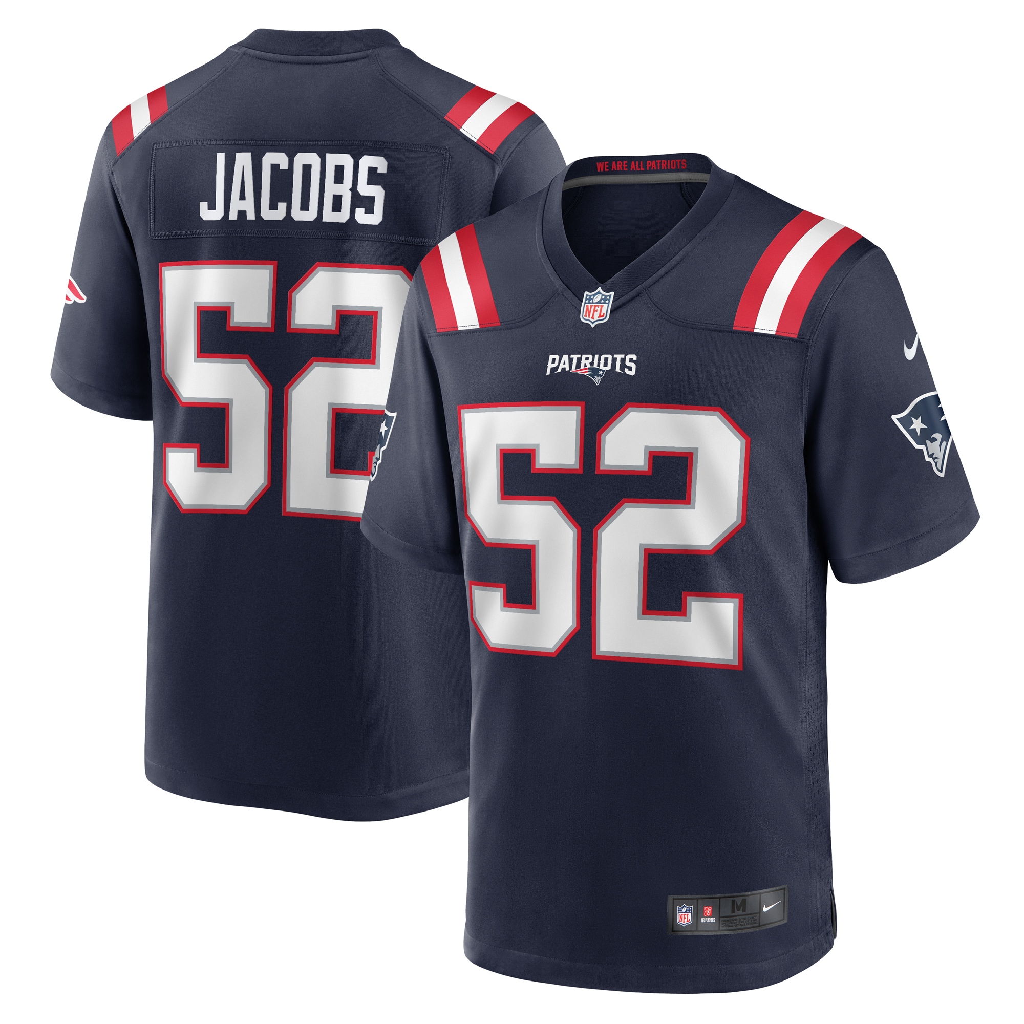 Men's New England Patriots Curtis Jacobs Navy Game Jersey Js7648