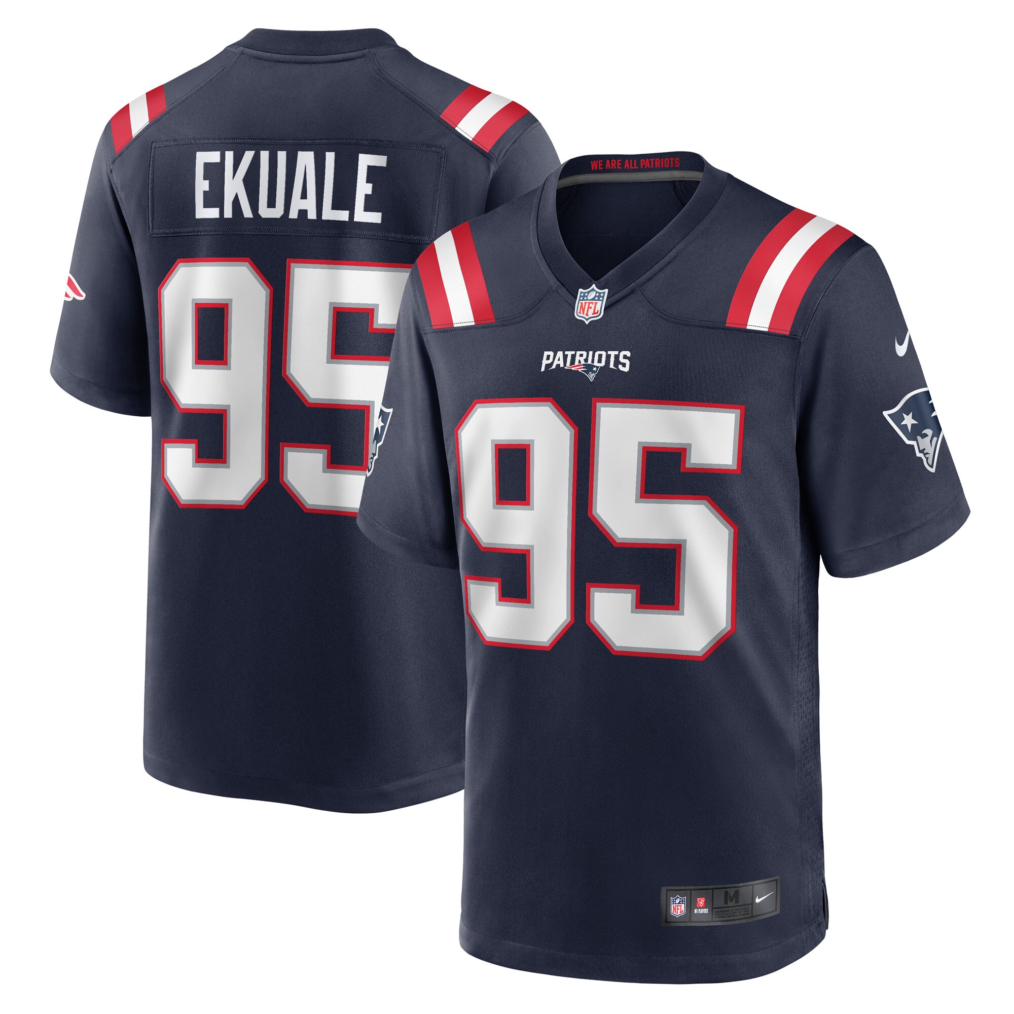 Men's New England Patriots Daniel Ekuale Navy Game Player Jersey Js7699