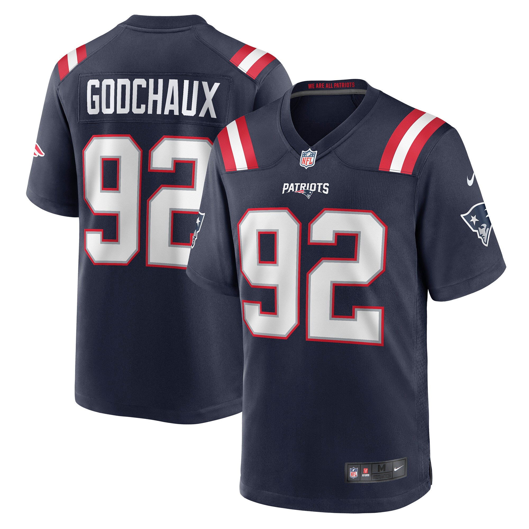 Men's New England Patriots Davon Godchaux Navy Game Jersey Js8904