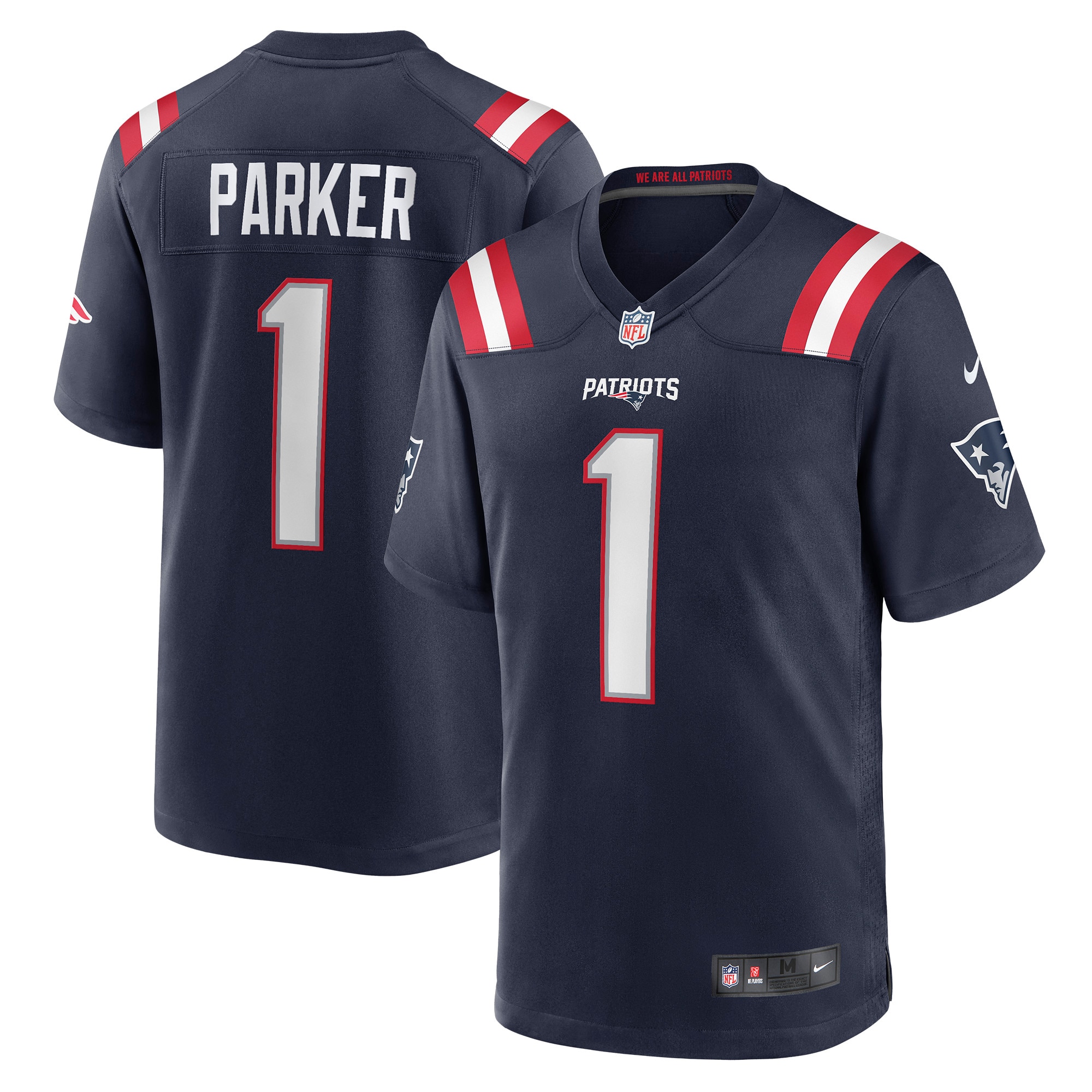 Men's New England Patriots Devante Parker Navy Game Jersey Js4731
