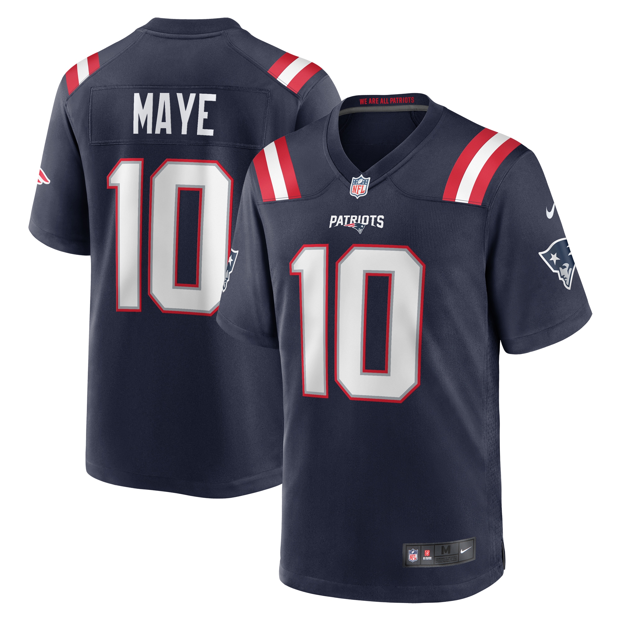 Men's New England Patriots Drake Maye Navy Player Game Jersey Js7772