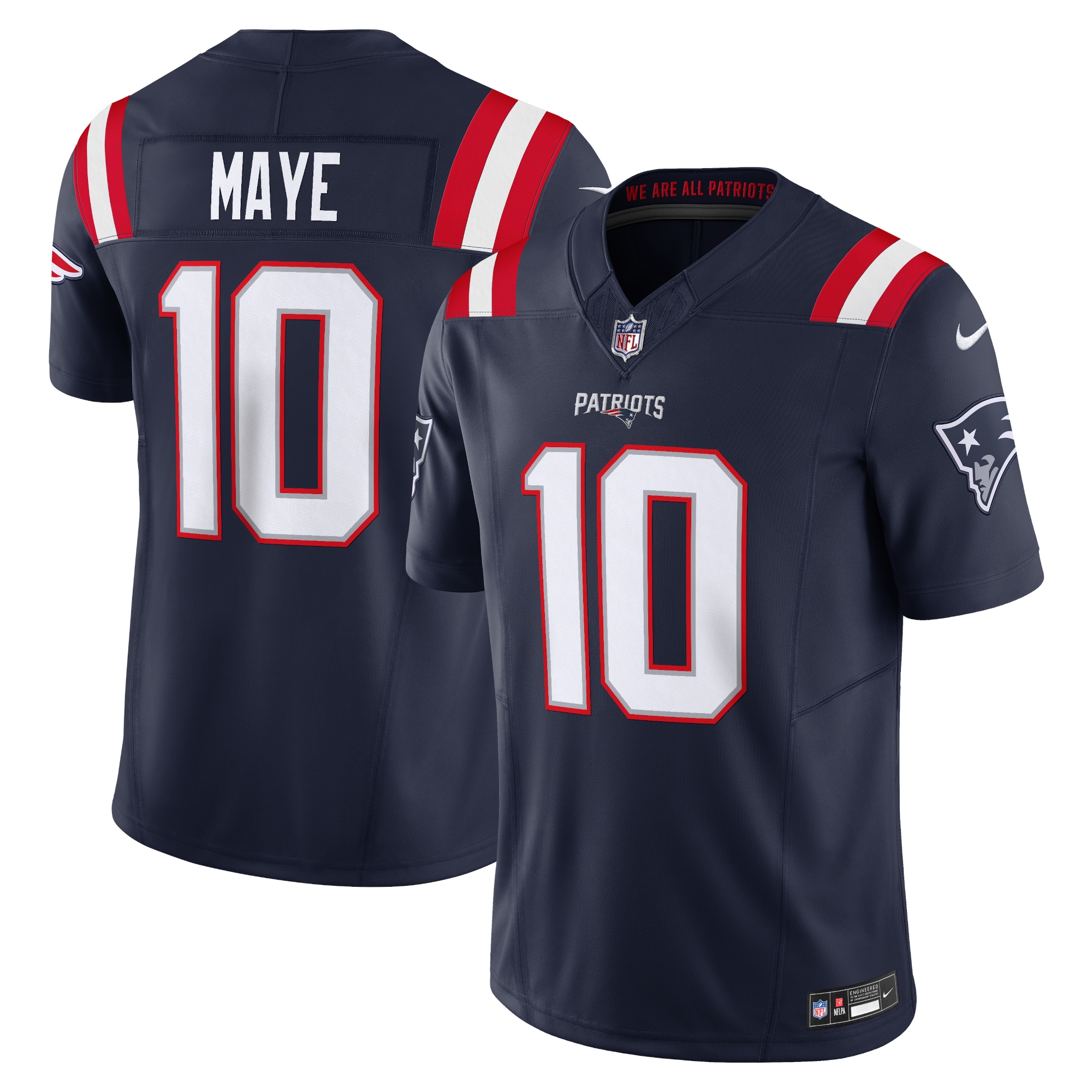 Men's New England Patriots Drake Maye Navy Vapor F.u.s.e. Limited Jersey Js7981