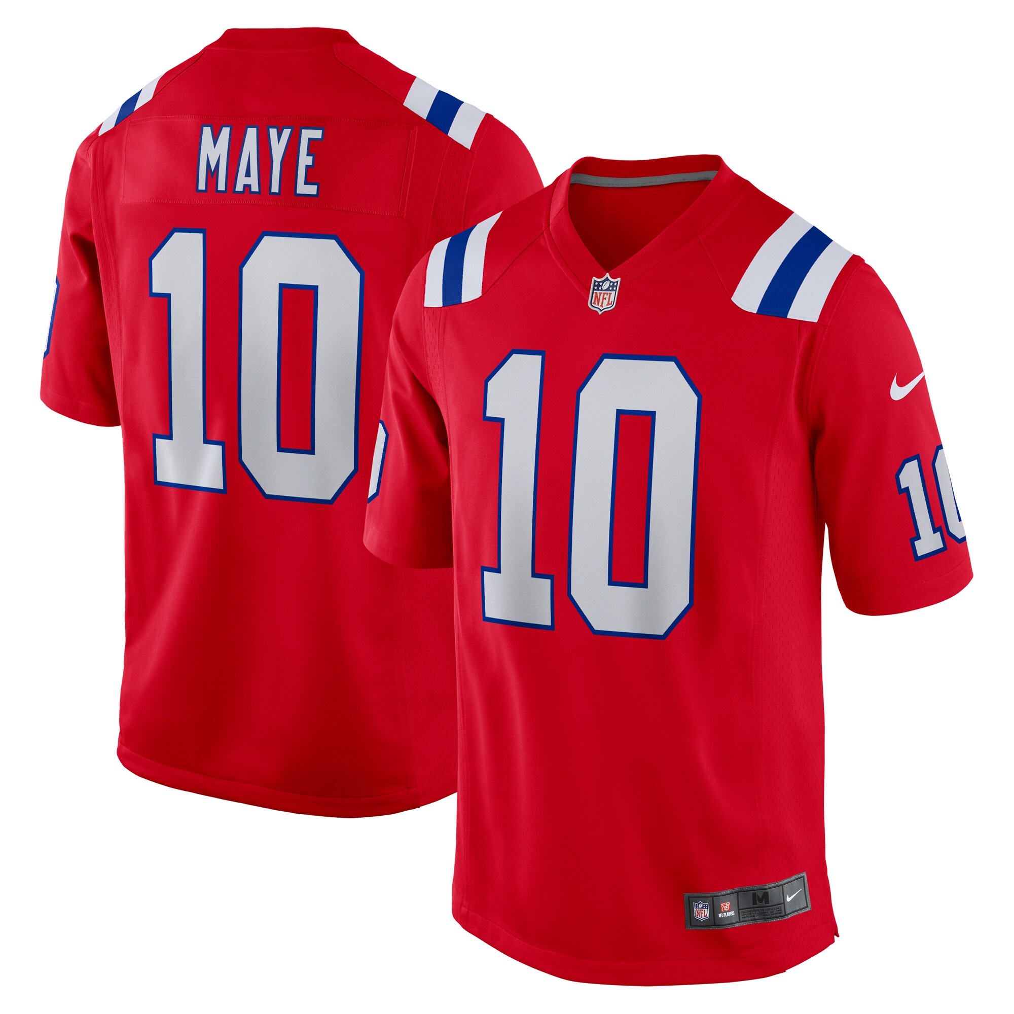 Men's New England Patriots Drake Maye Red Player Game Jersey Js8545
