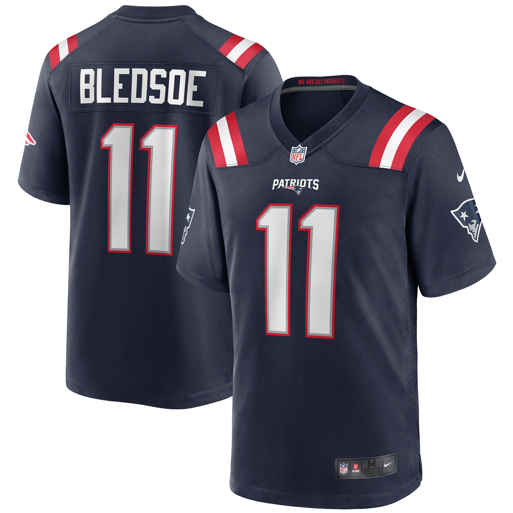 Men's New England Patriots Drew Bledsoe Navy Game Retired Player Jersey Js5367