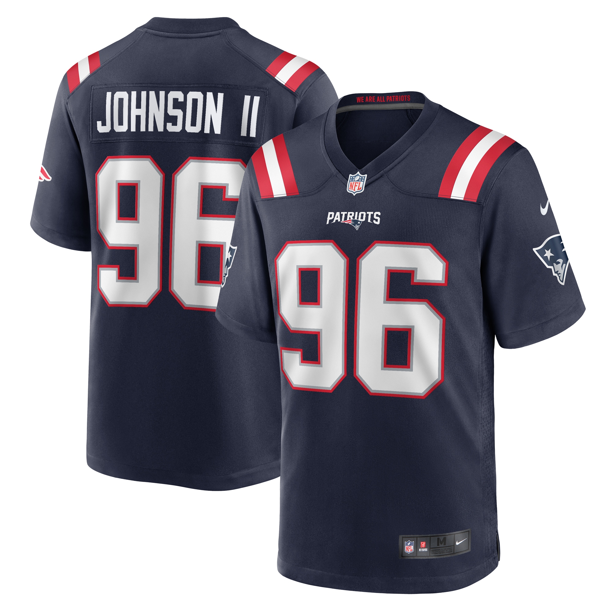 Men's New England Patriots Eric Johnson Ii Navy Game Jersey Js6433