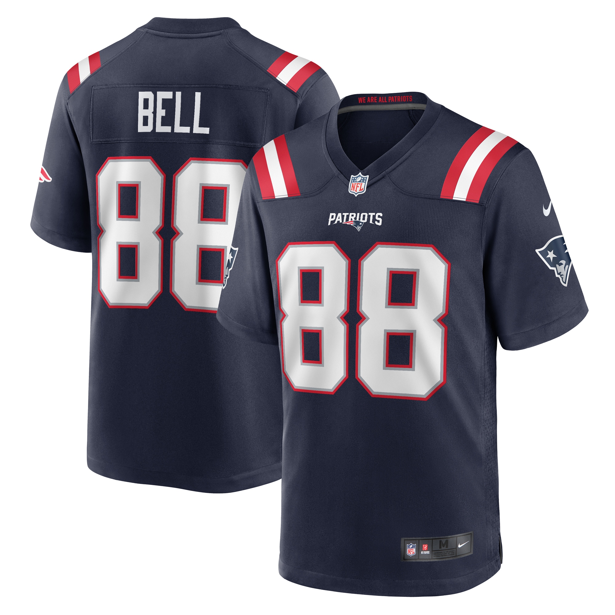 Men's New England Patriots Jaheim Bell Navy Game Jersey Js4945