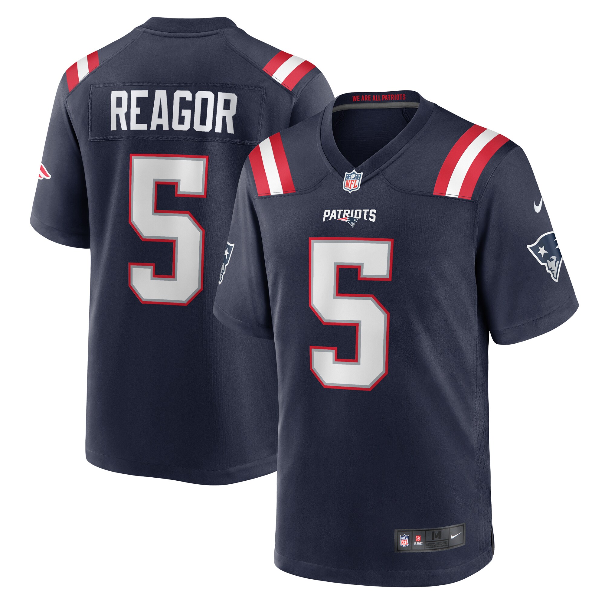 Men's New England Patriots Jalen Reagor Navy Team Game Jersey Js3519