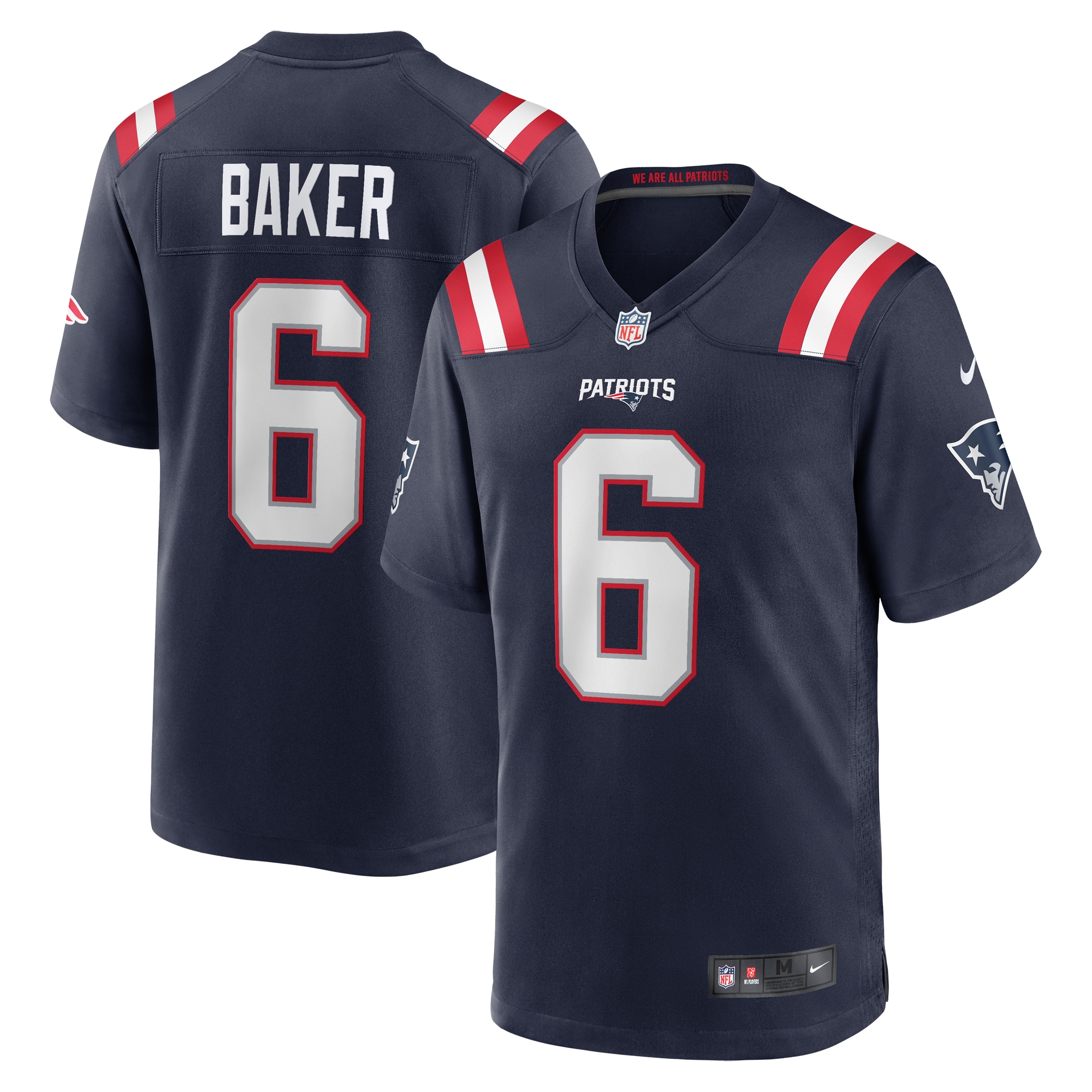 Men's New England Patriots Javon Baker Navy Team Game Jersey Js1491