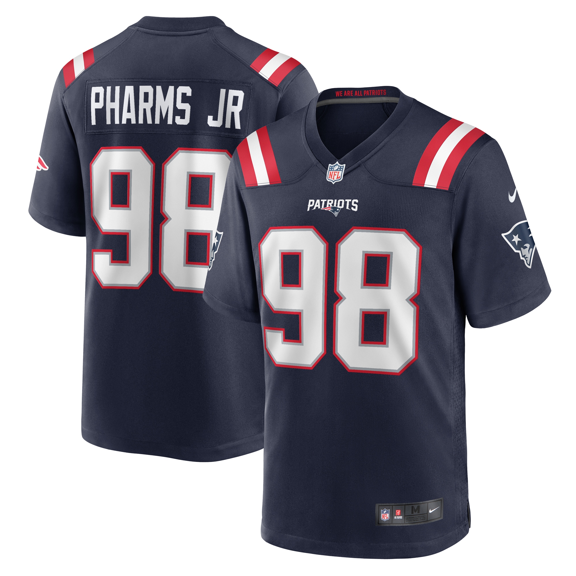 Men's New England Patriots Jeremiah Pharms Jr. Navy Game Jersey Js1799