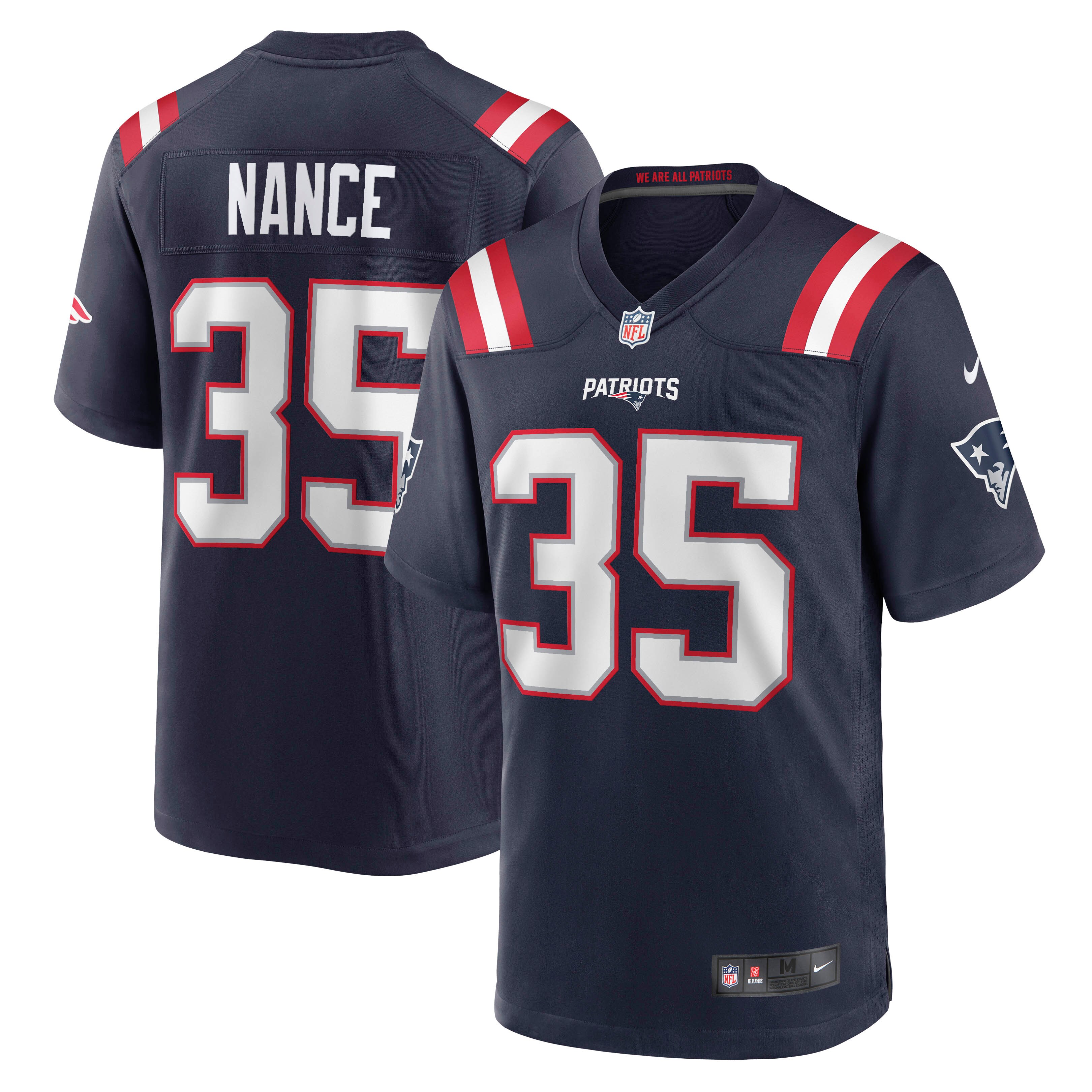 Men's New England Patriots Jim Nance Navy Retired Player Jersey Js7071