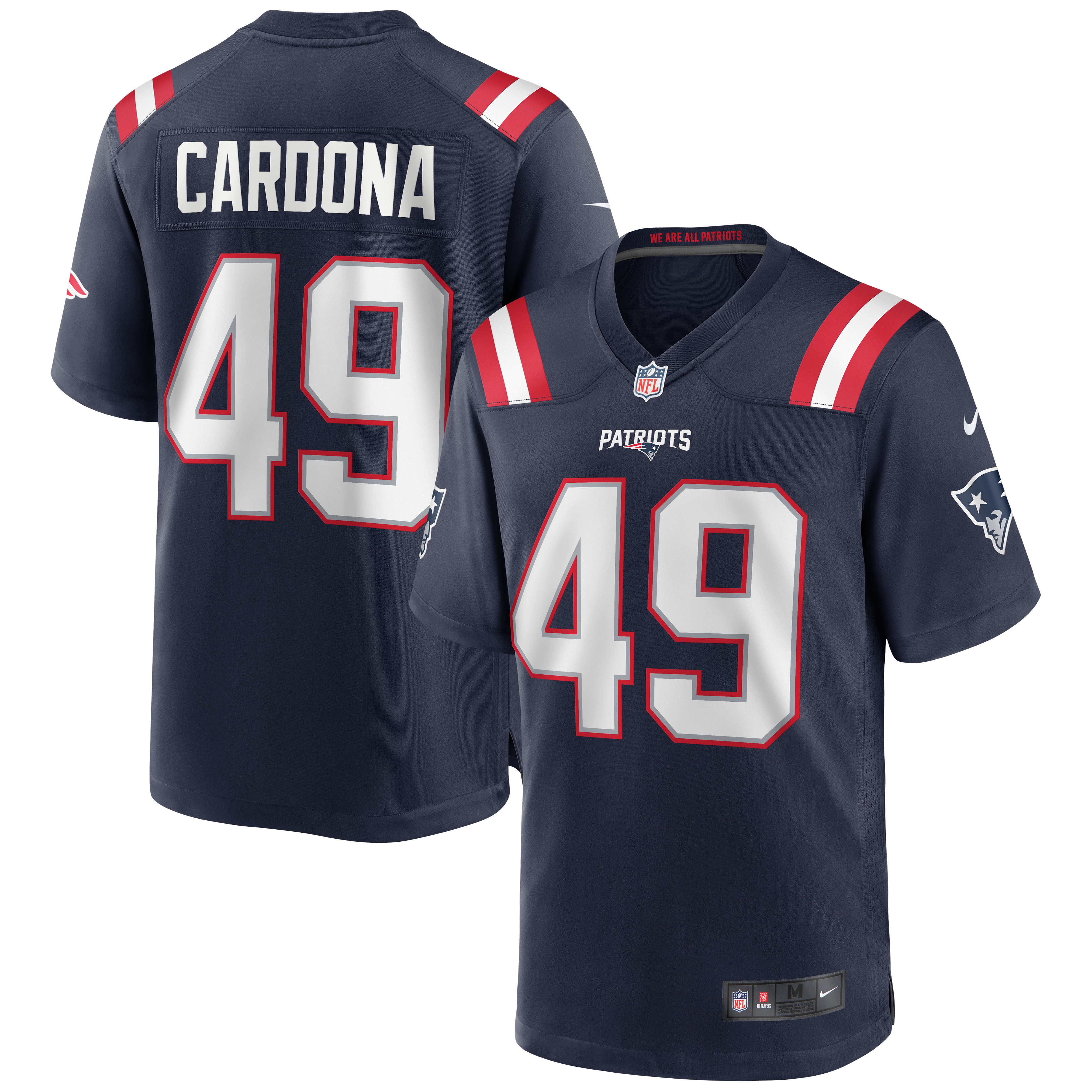 Men's New England Patriots Joe Cardona Navy Game Jersey Js6622