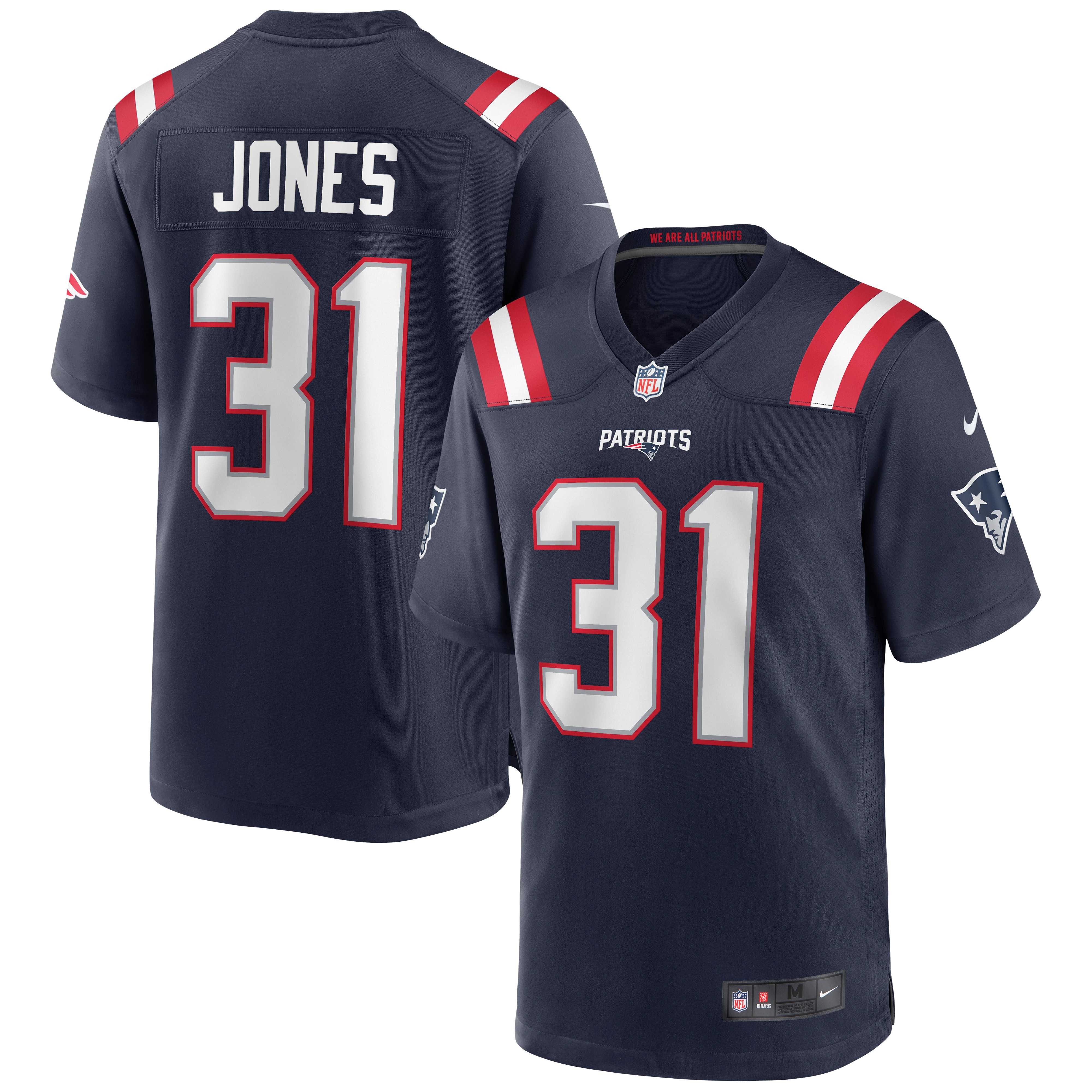 Men's New England Patriots Jonathan Jones Navy Game Jersey Js8887