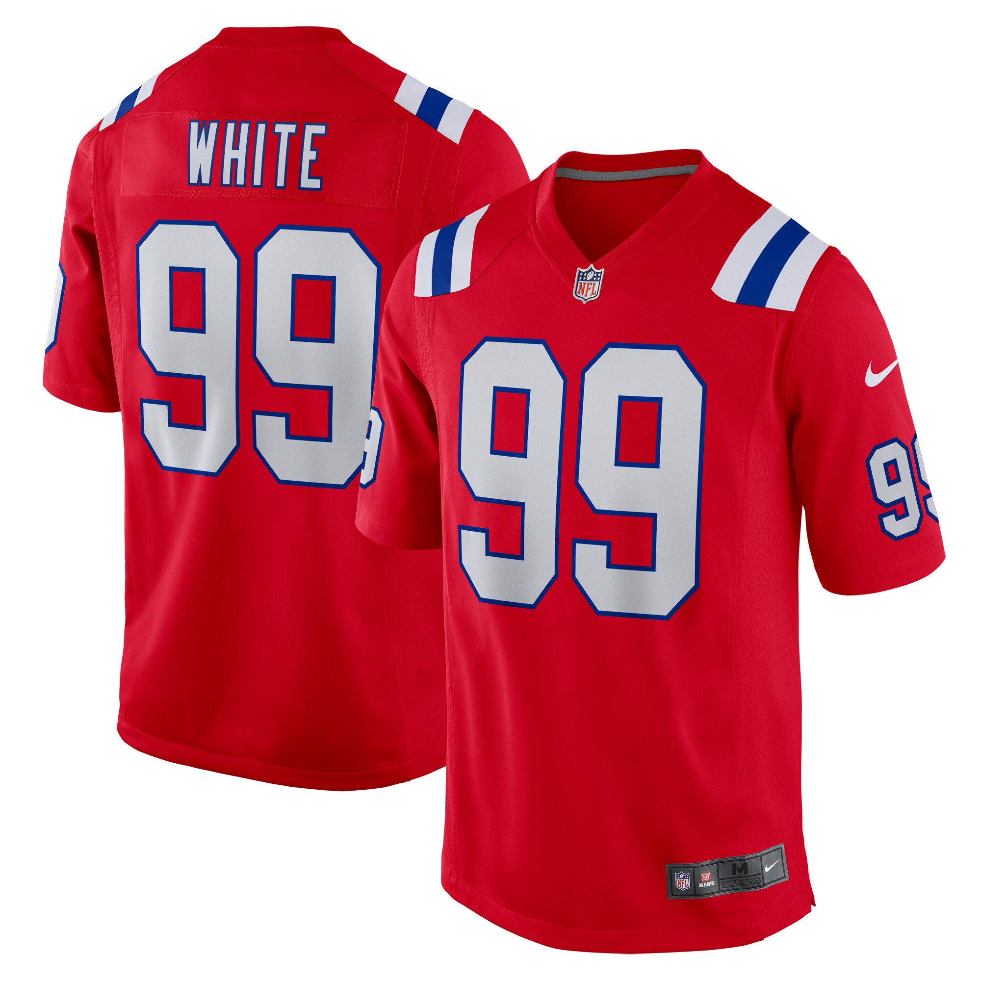 Men's New England Patriots Keion White Red Alternate Team Game Jersey Js2460
