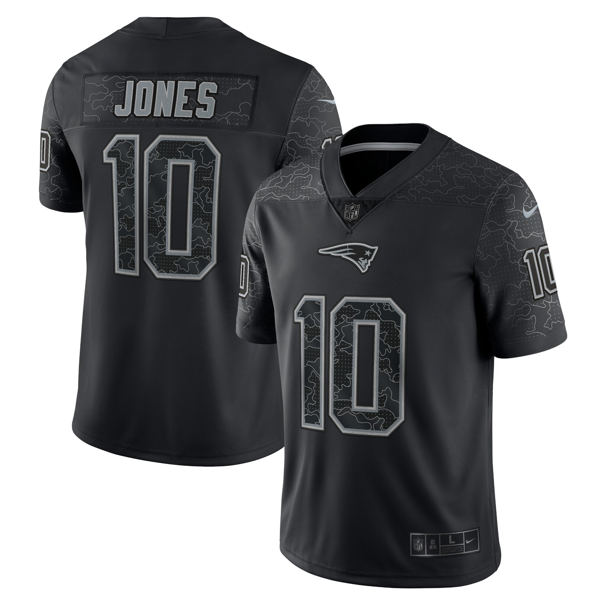 Men's New England Patriots Mac Jones Black Rflctv Limited Jersey Js1684