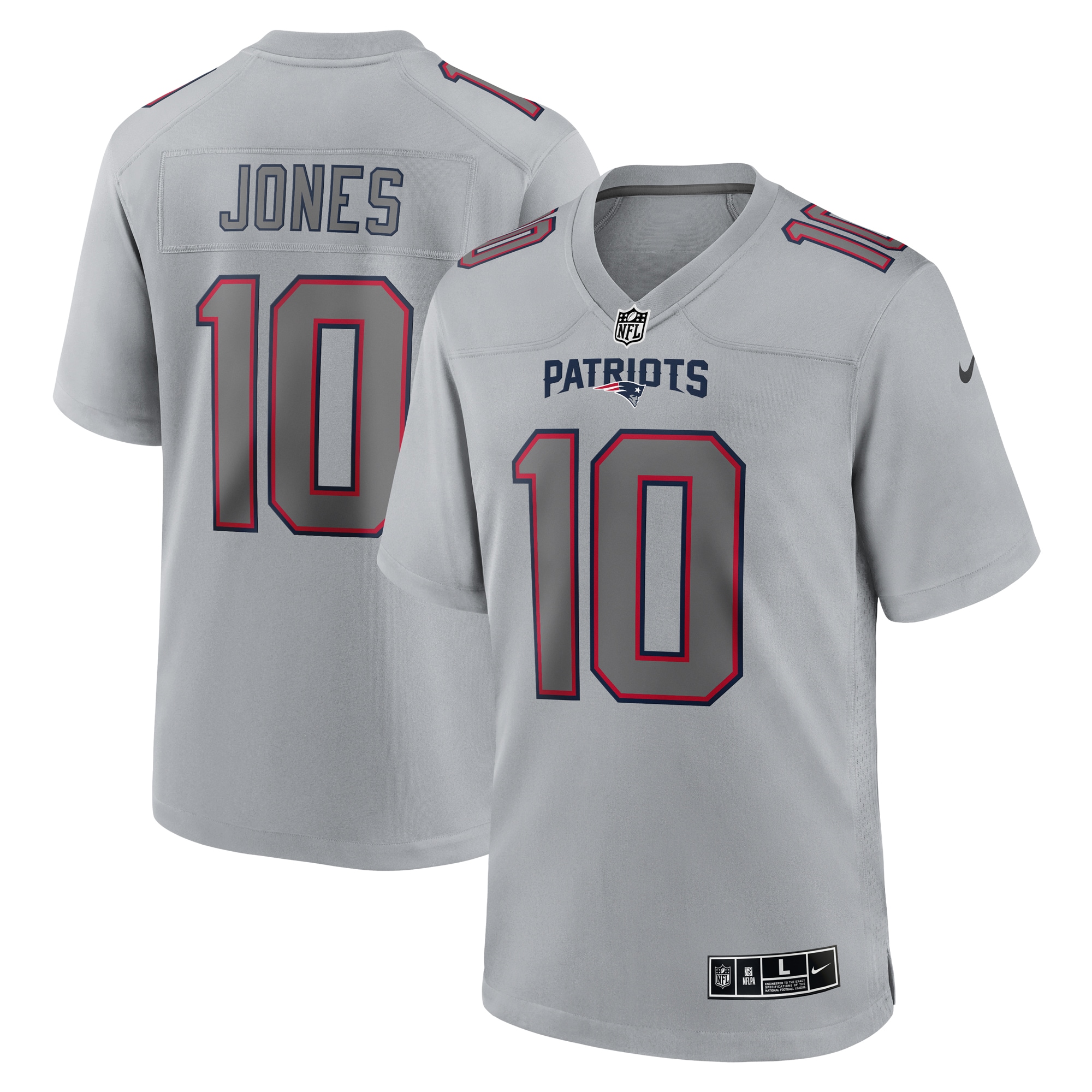 Men's New England Patriots Mac Jones Gray Atmosphere Fashion Game Jersey Js5141