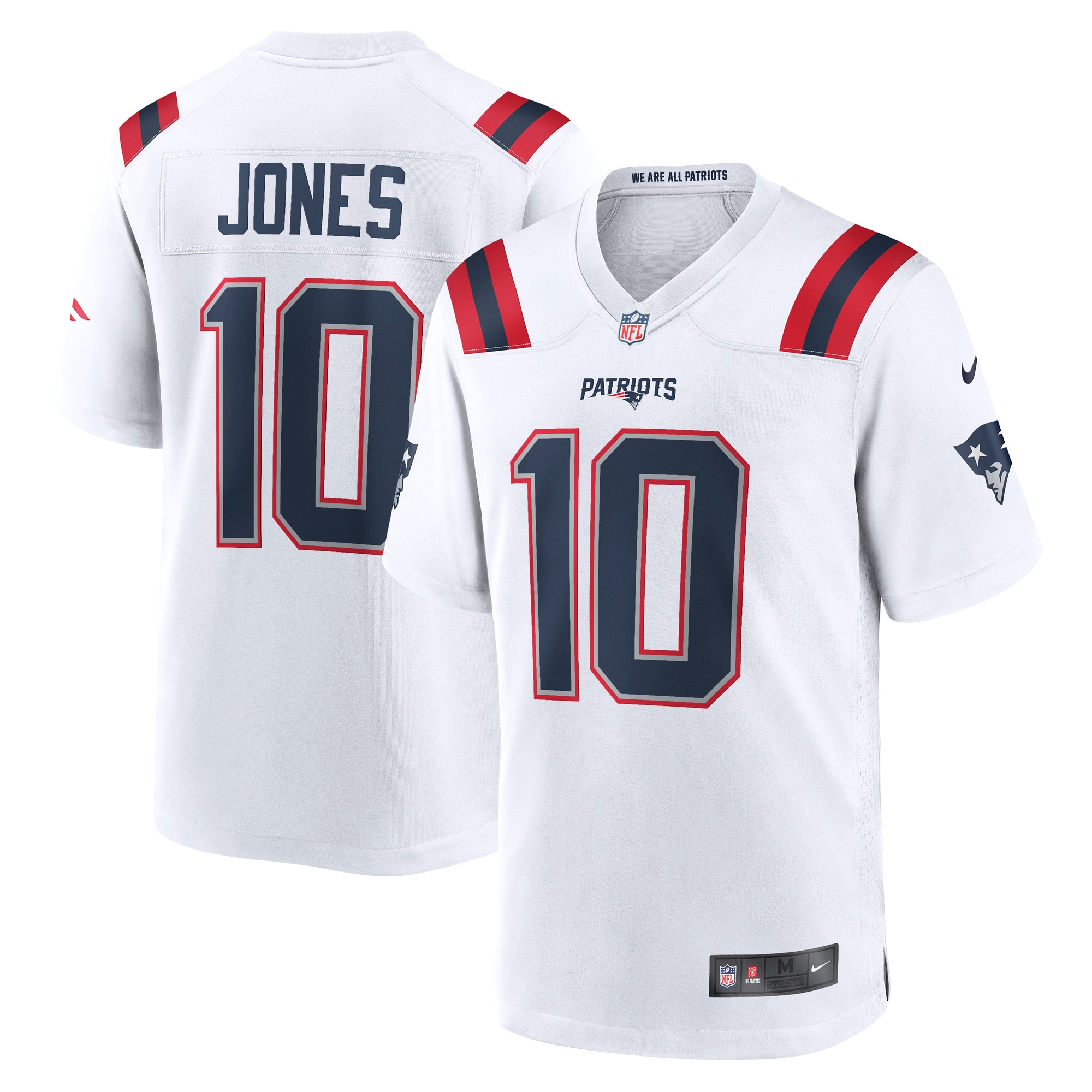 Men's New England Patriots Mac Jones White Player Game Jersey Js9599