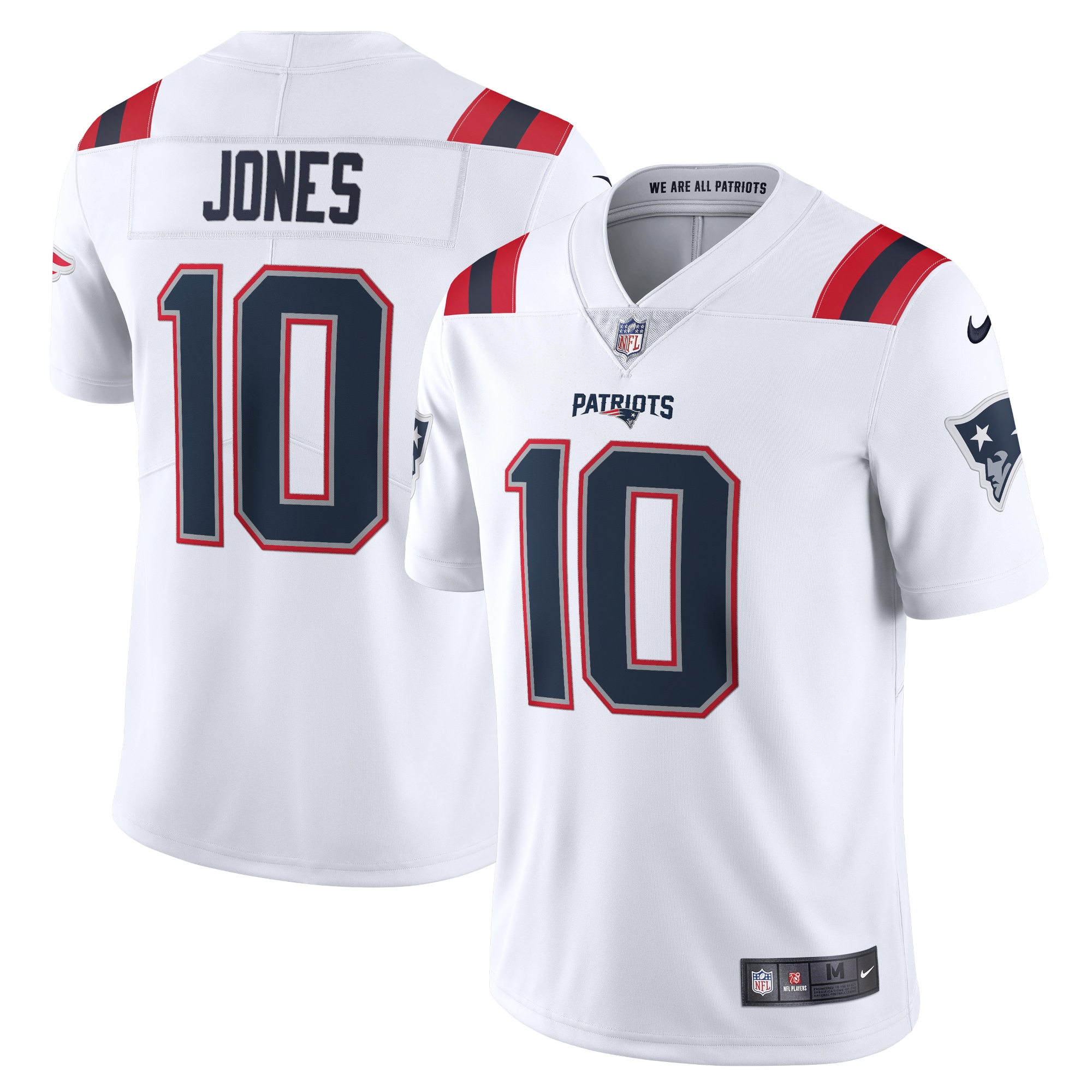 Men's New England Patriots Mac Jones White Vapor Limited Jersey Js9078
