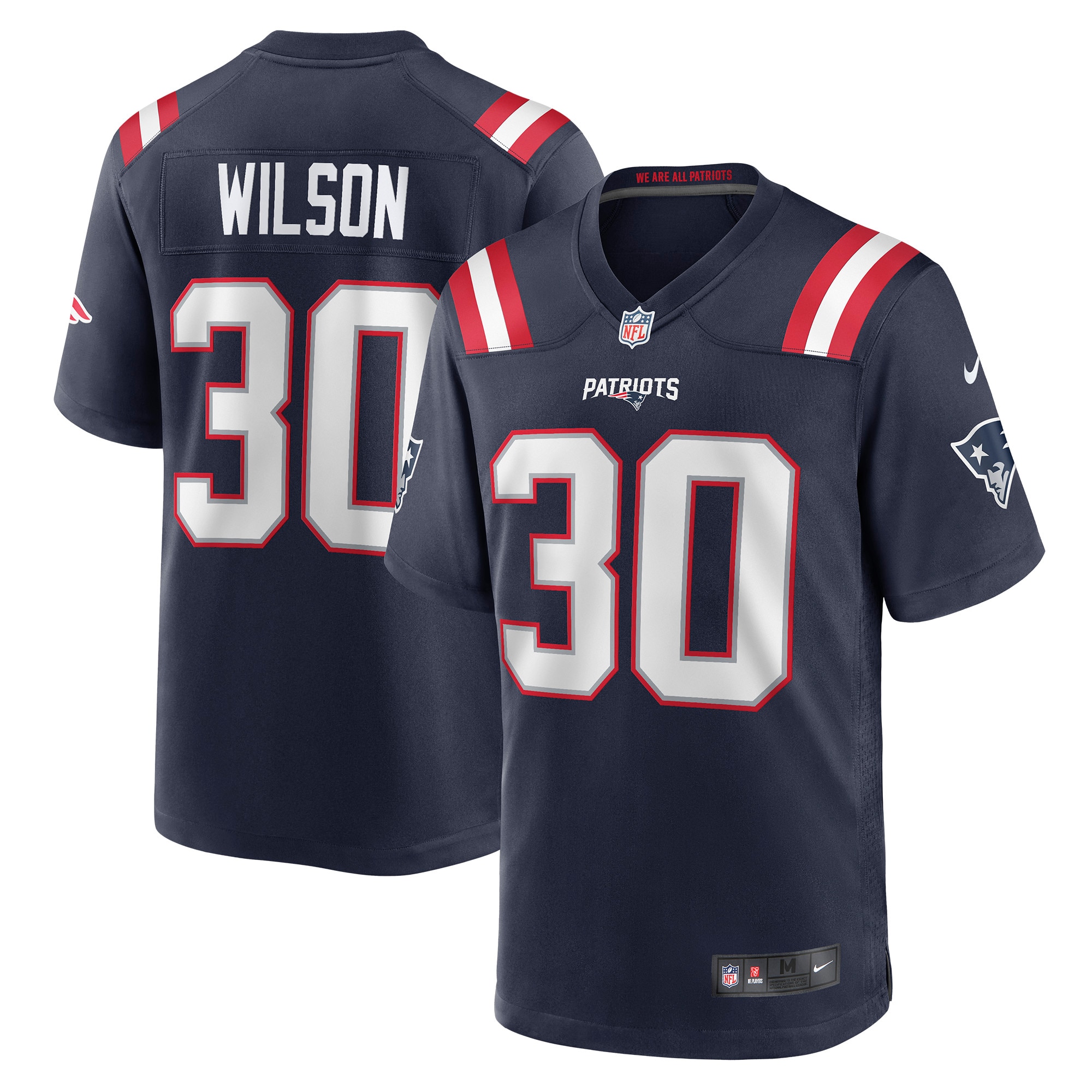 Men's New England Patriots Mack Wilson Navy Game Jersey Js9927