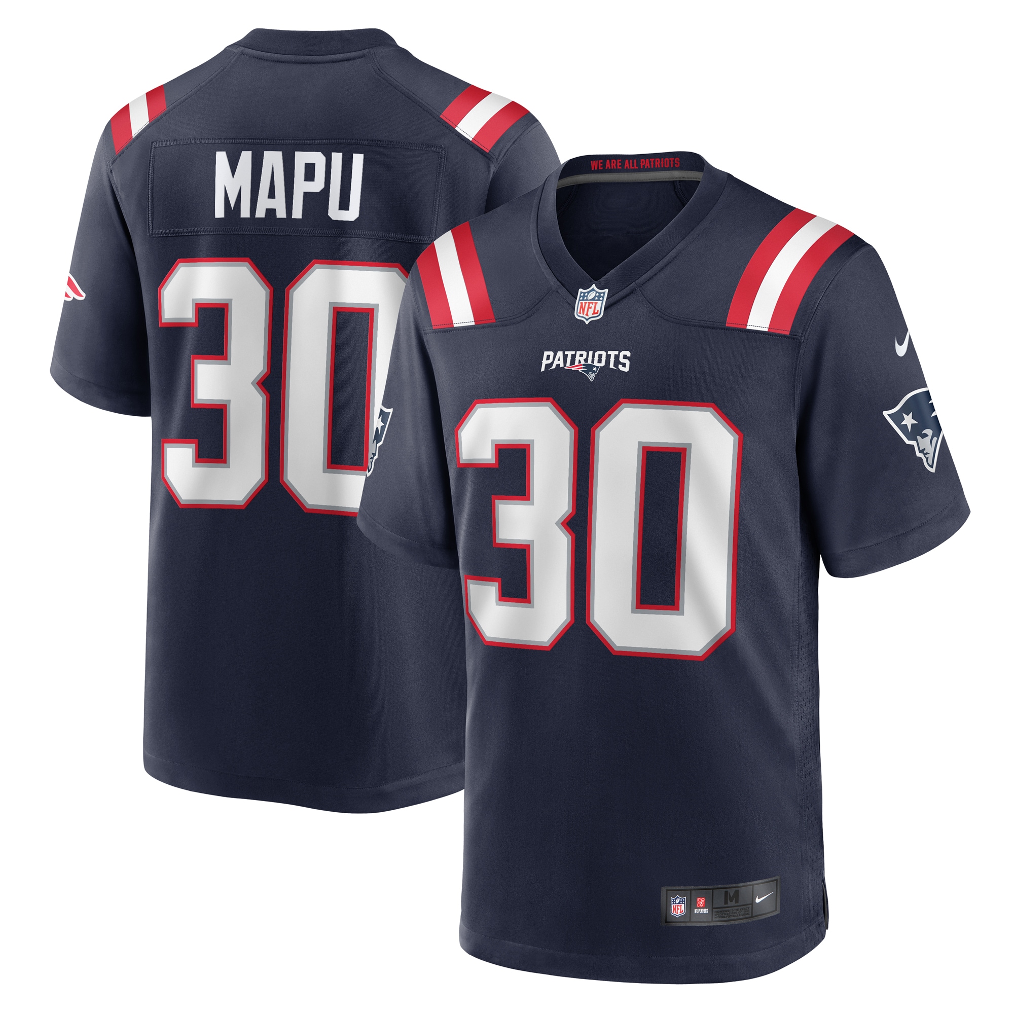 Men's New England Patriots Marte Mapu Navy Team Game Jersey Js3701