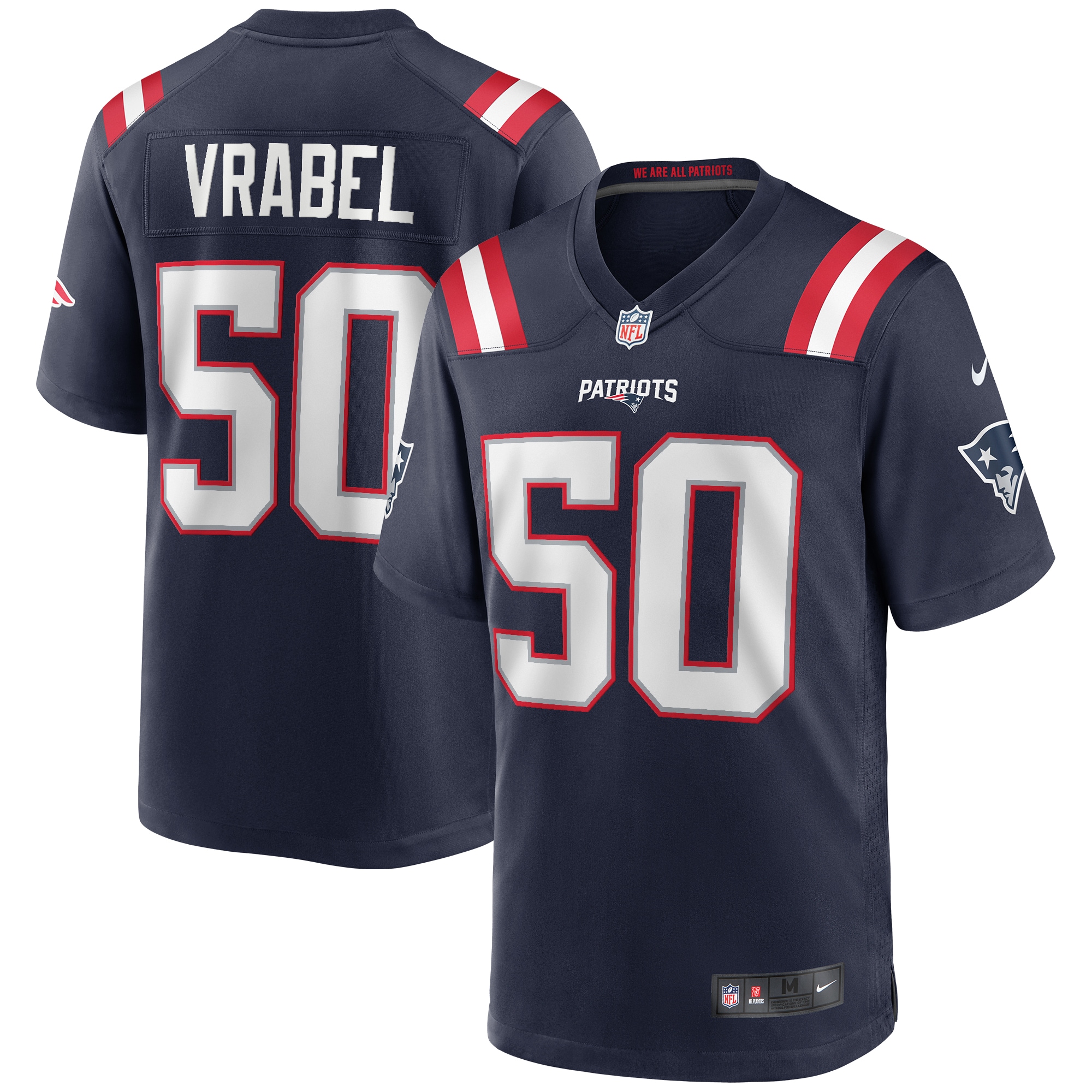 Men's New England Patriots Mike Vrabel Navy Game Retired Player Jersey Js6975