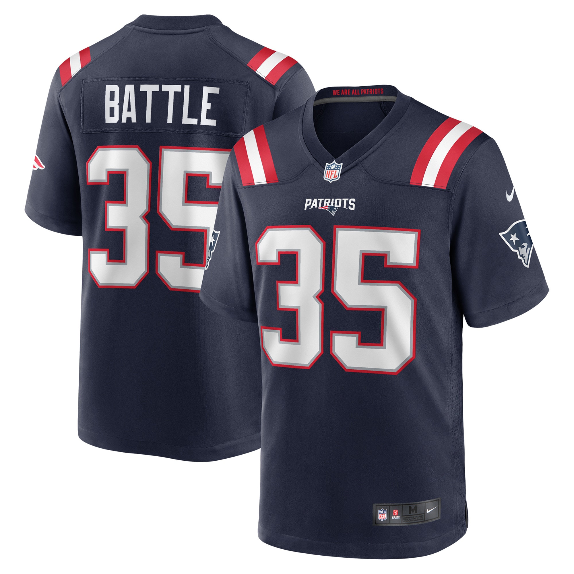Men's New England Patriots Miles Battle Navy Game Jersey Js4098