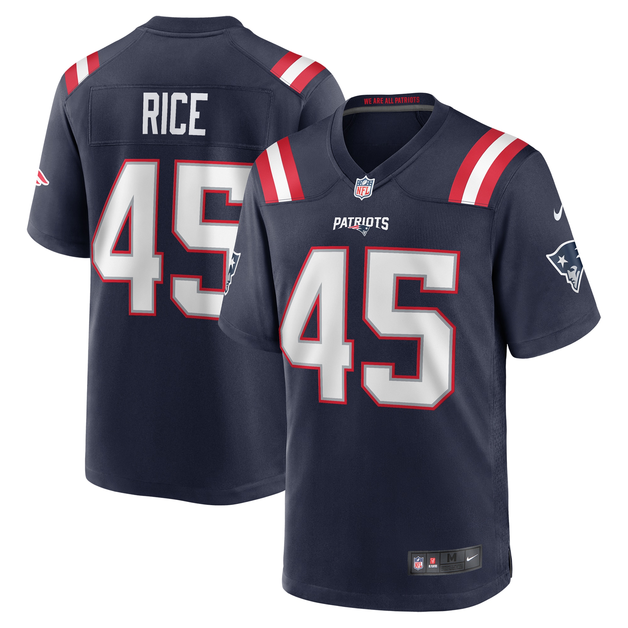 Men's New England Patriots Monty Rice Navy Game Jersey Js8624