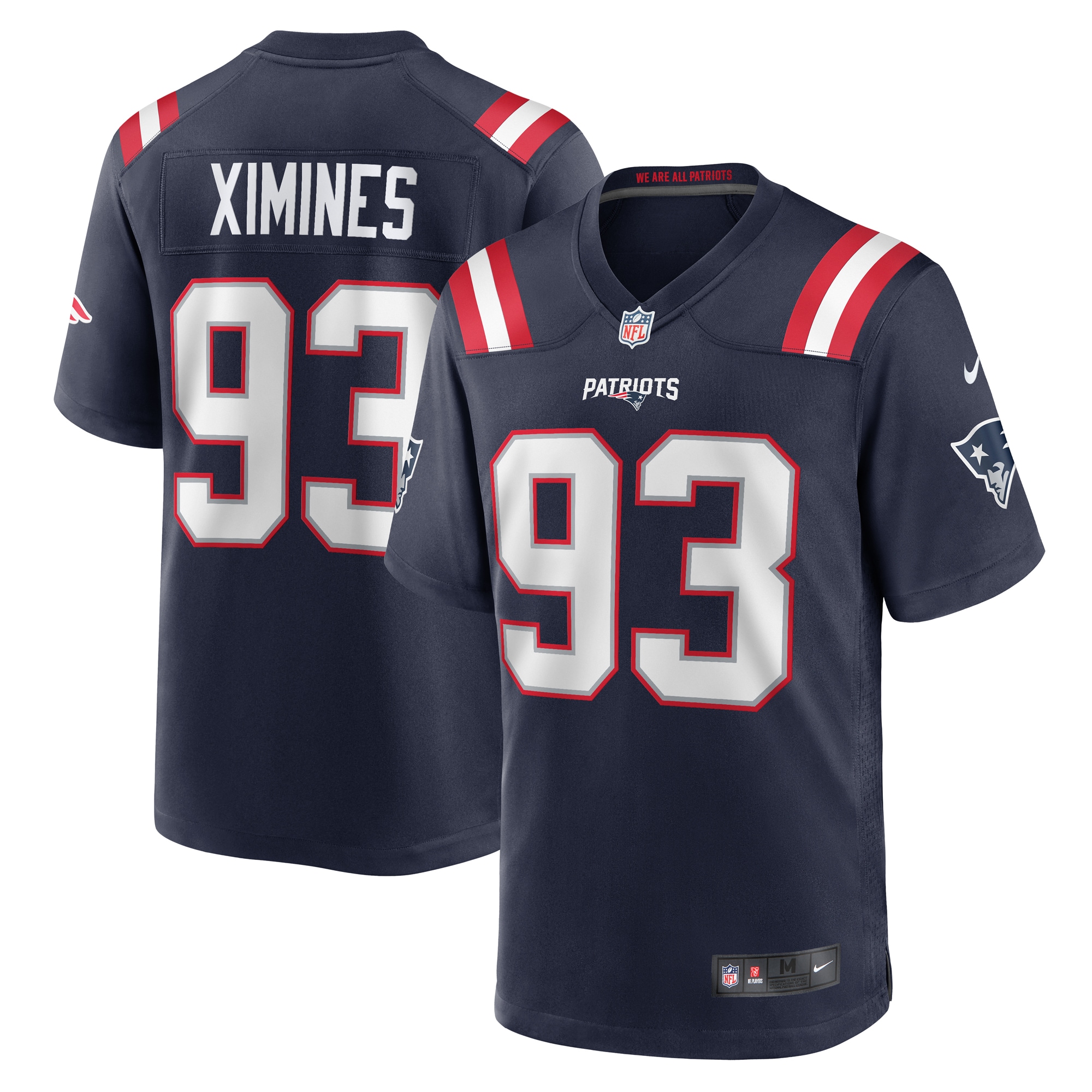 Men's New England Patriots Oshane Ximines Navy Game Jersey Js6020