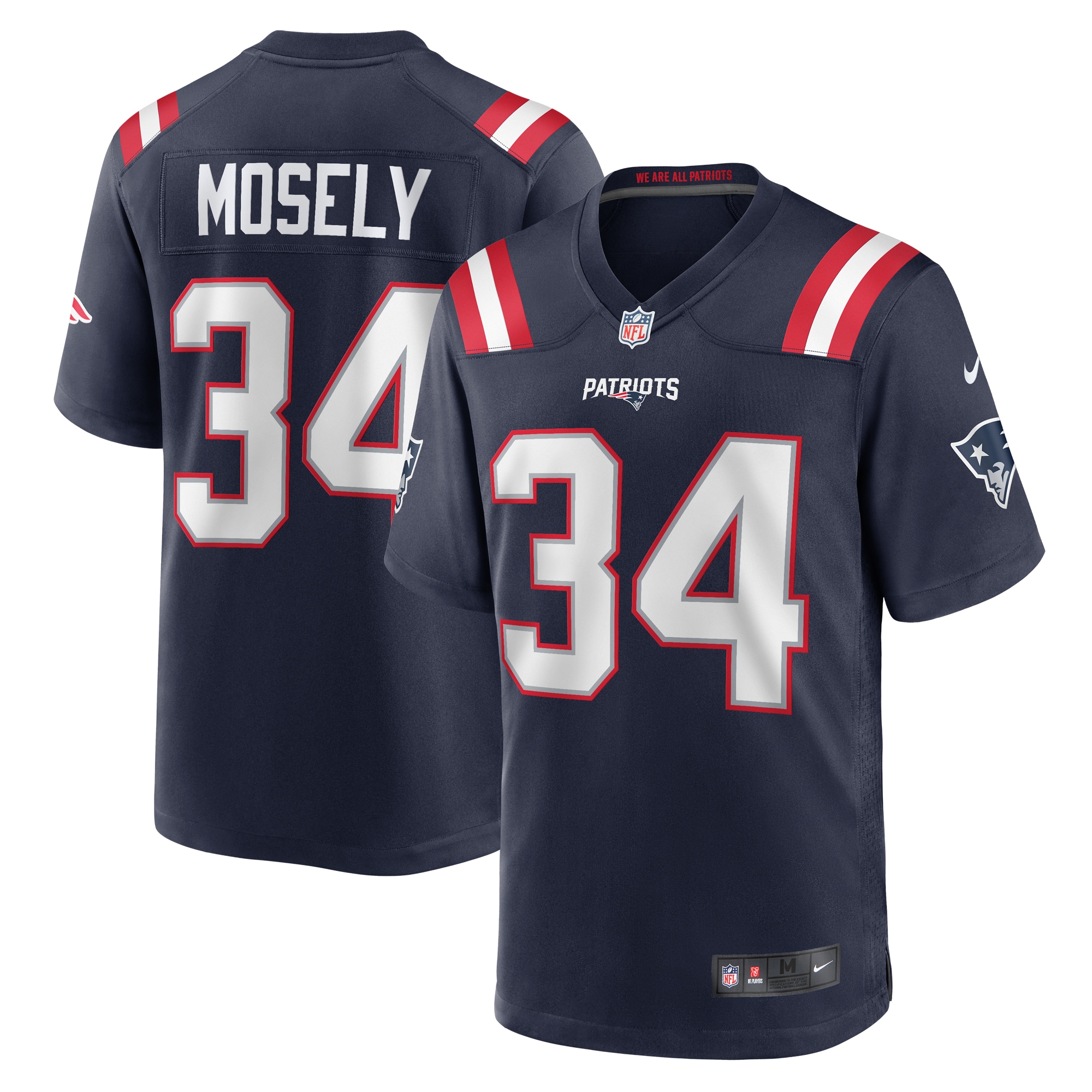 Men's New England Patriots Quandre Mosely Navy Home Game Player Jersey Js1384
