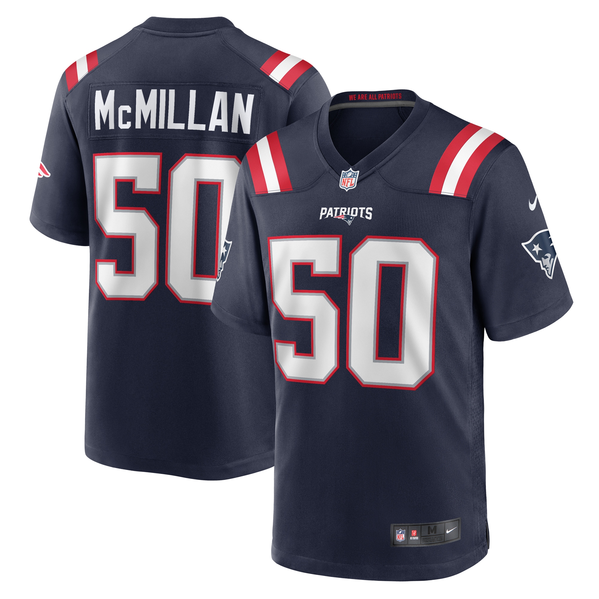 Men's New England Patriots Raekwon Mcmillan Navy Home Game Player Jersey Js1644