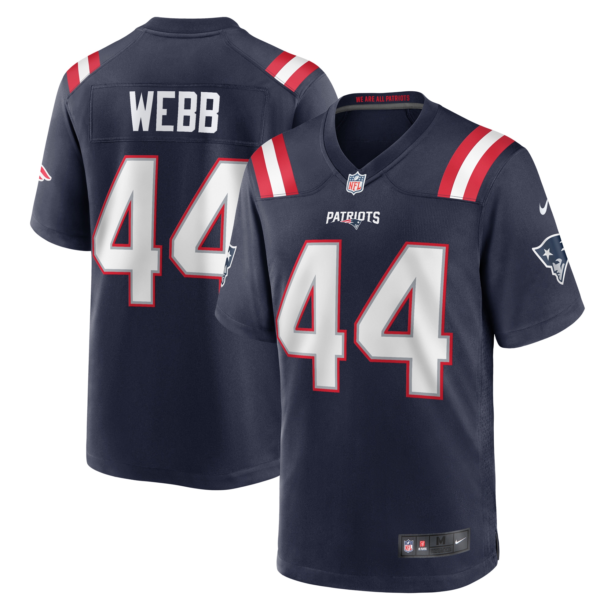 Men's New England Patriots Raleigh Webb Navy Home Game Player Jersey Js9091