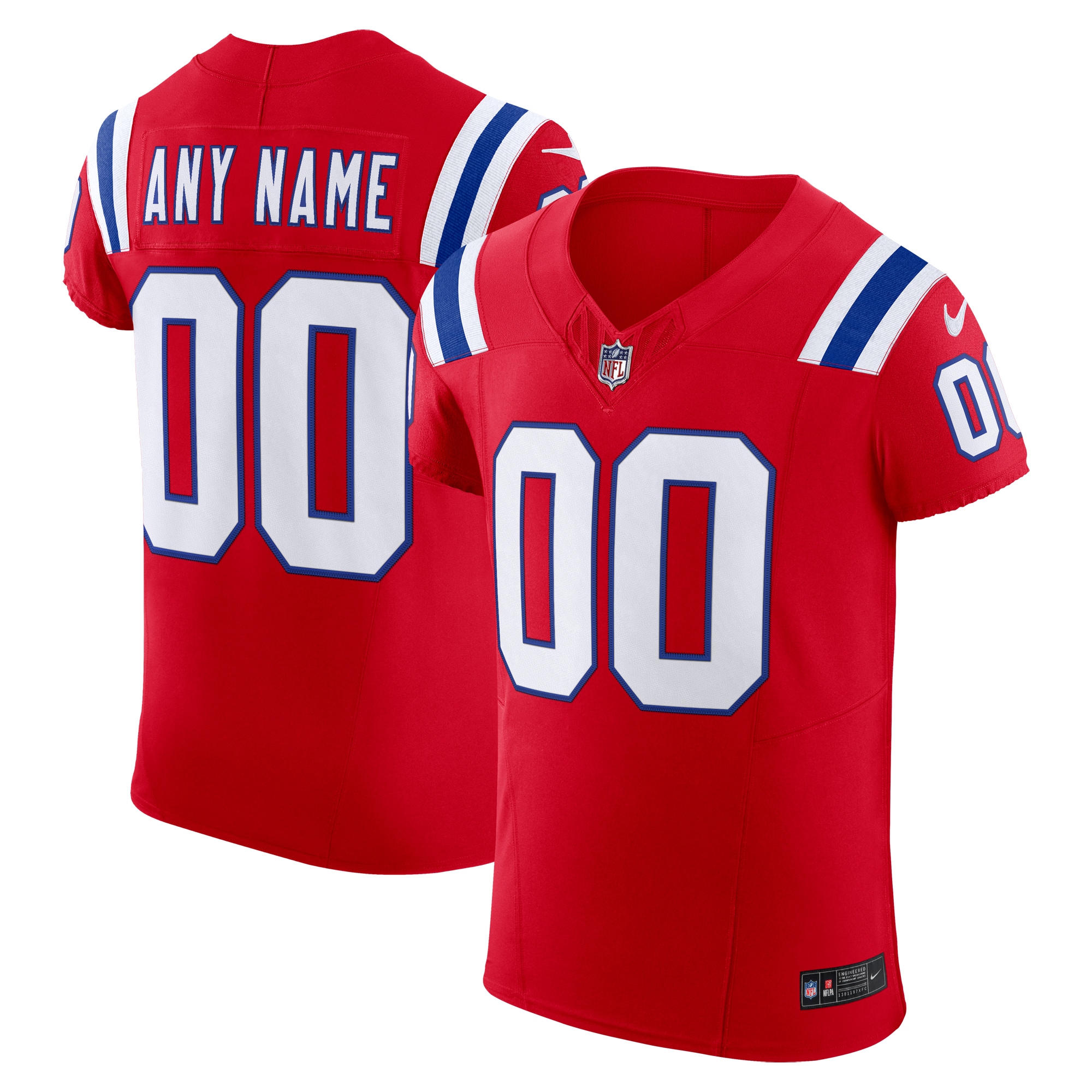 Men's New England Patriots Red Vapor F.u.s.e. Elite Custom Jersey Js3617