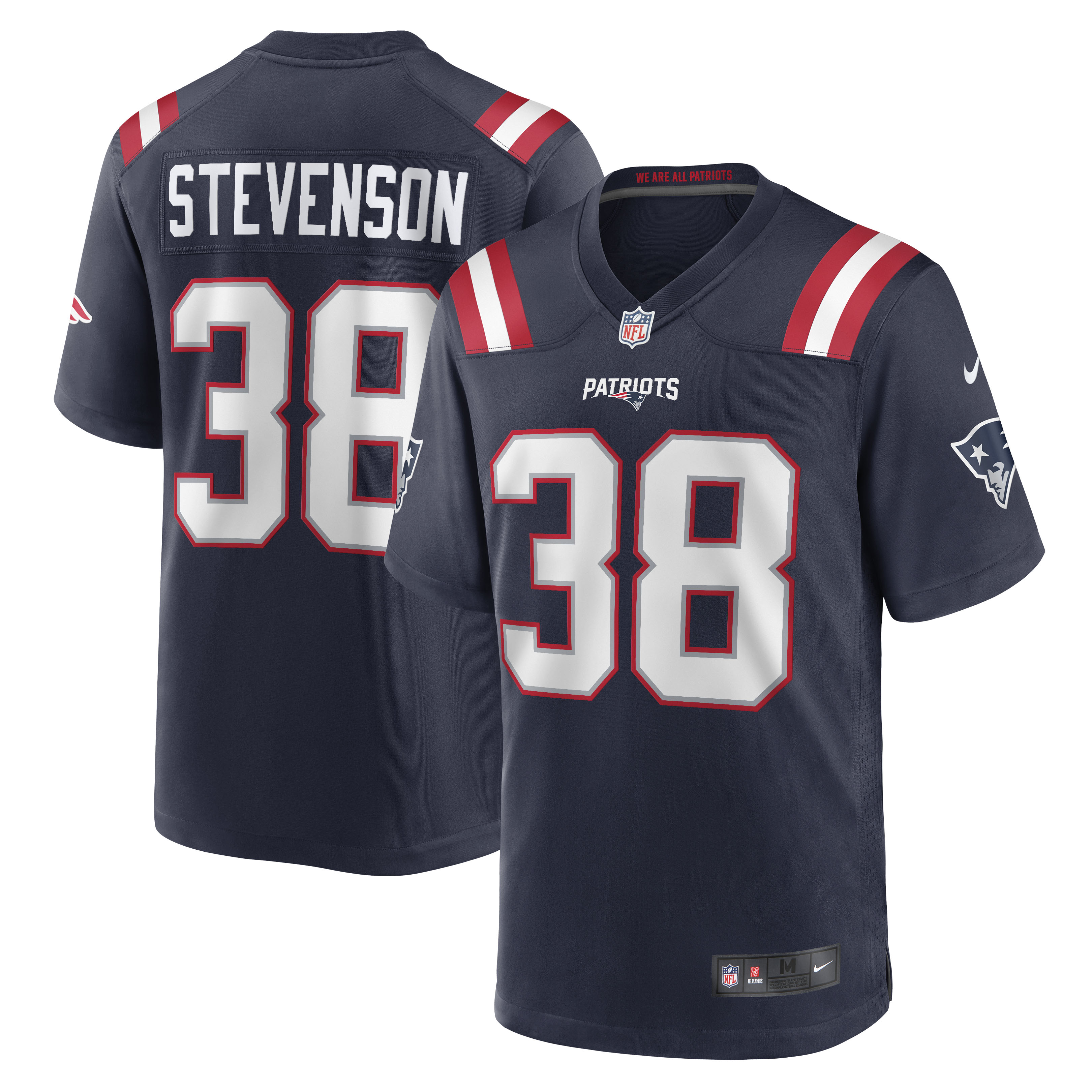 Men's New England Patriots Rhamondre Stevenson Navy Game Jersey Js3776