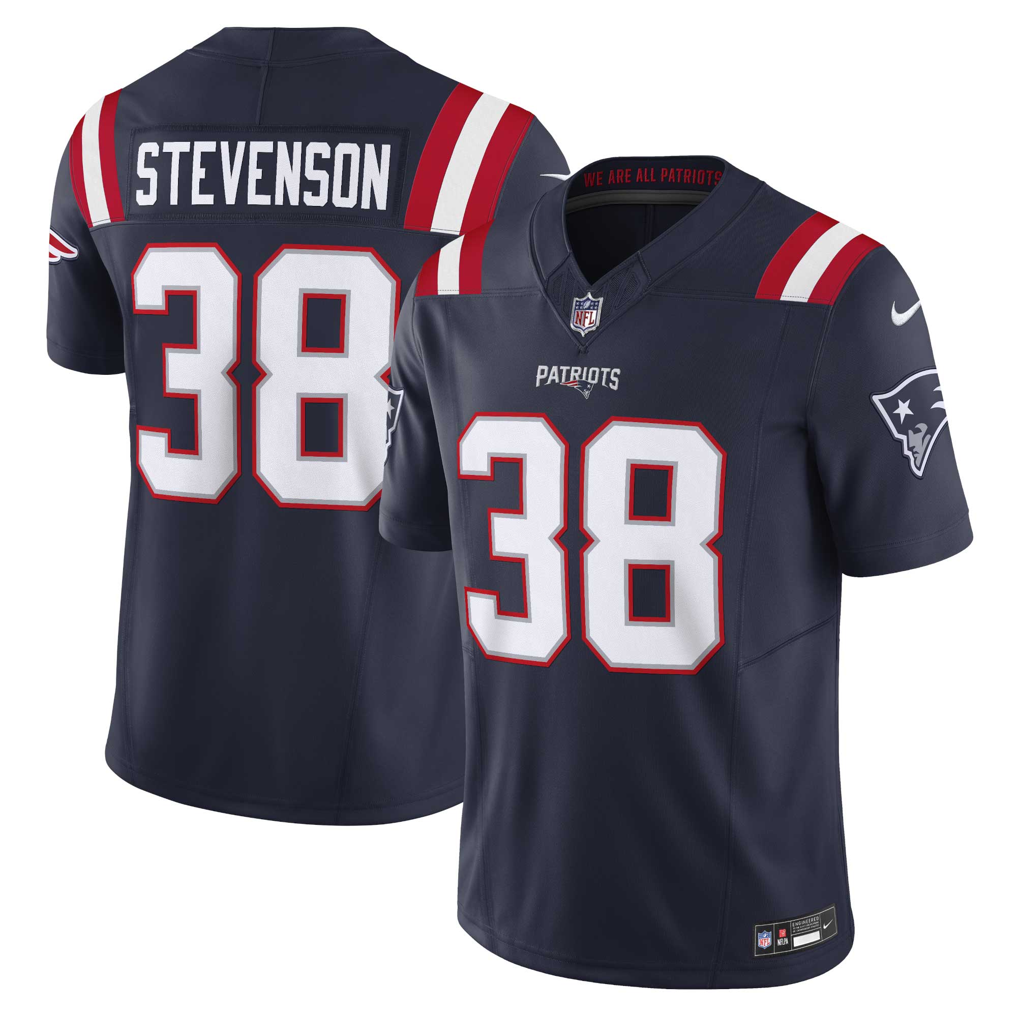 Men's New England Patriots Rhamondre Stevenson Navy Vapor F.u.s.e. Limited Jersey Js5376