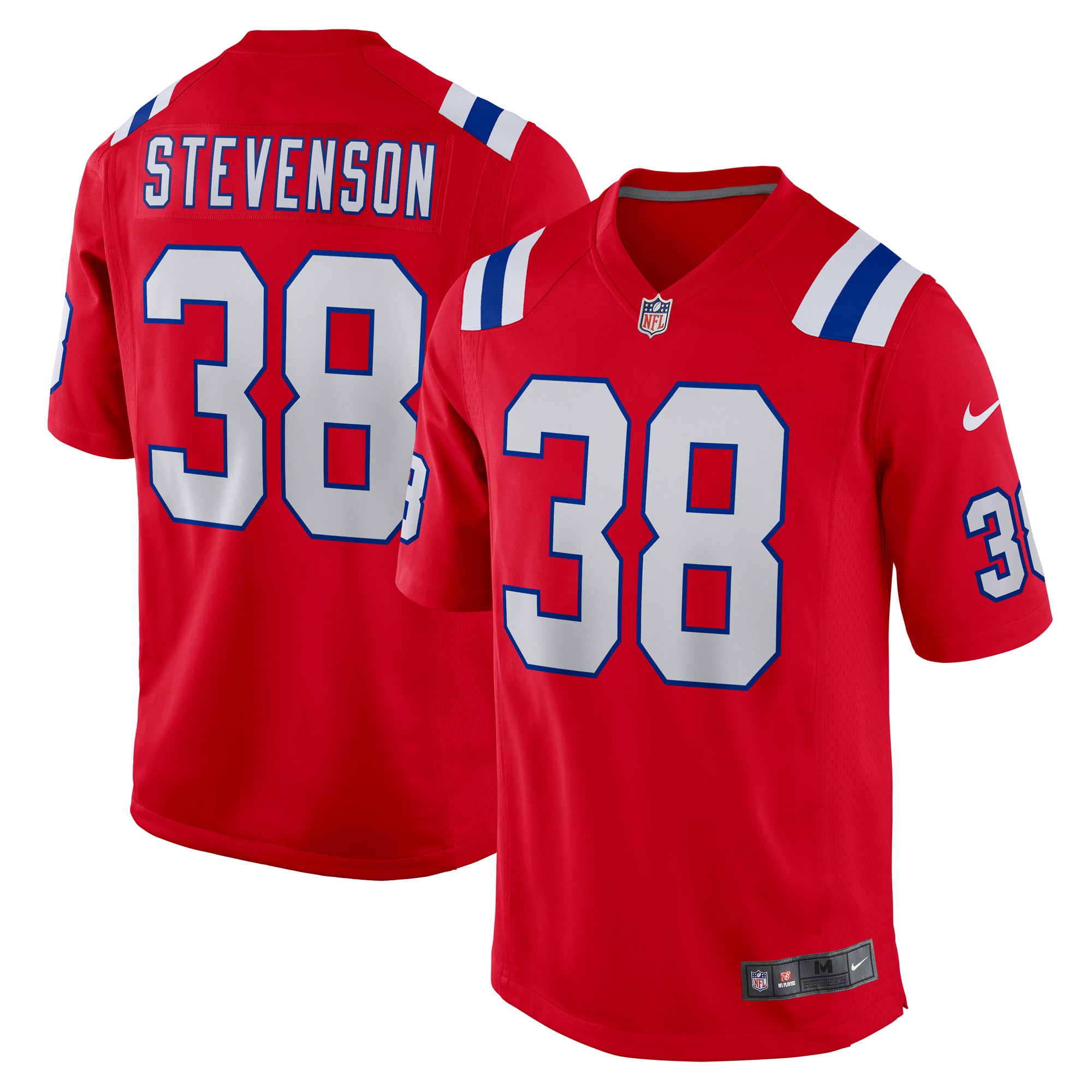 Men's New England Patriots Rhamondre Stevenson Red Alternate Game Player Jersey Js2793
