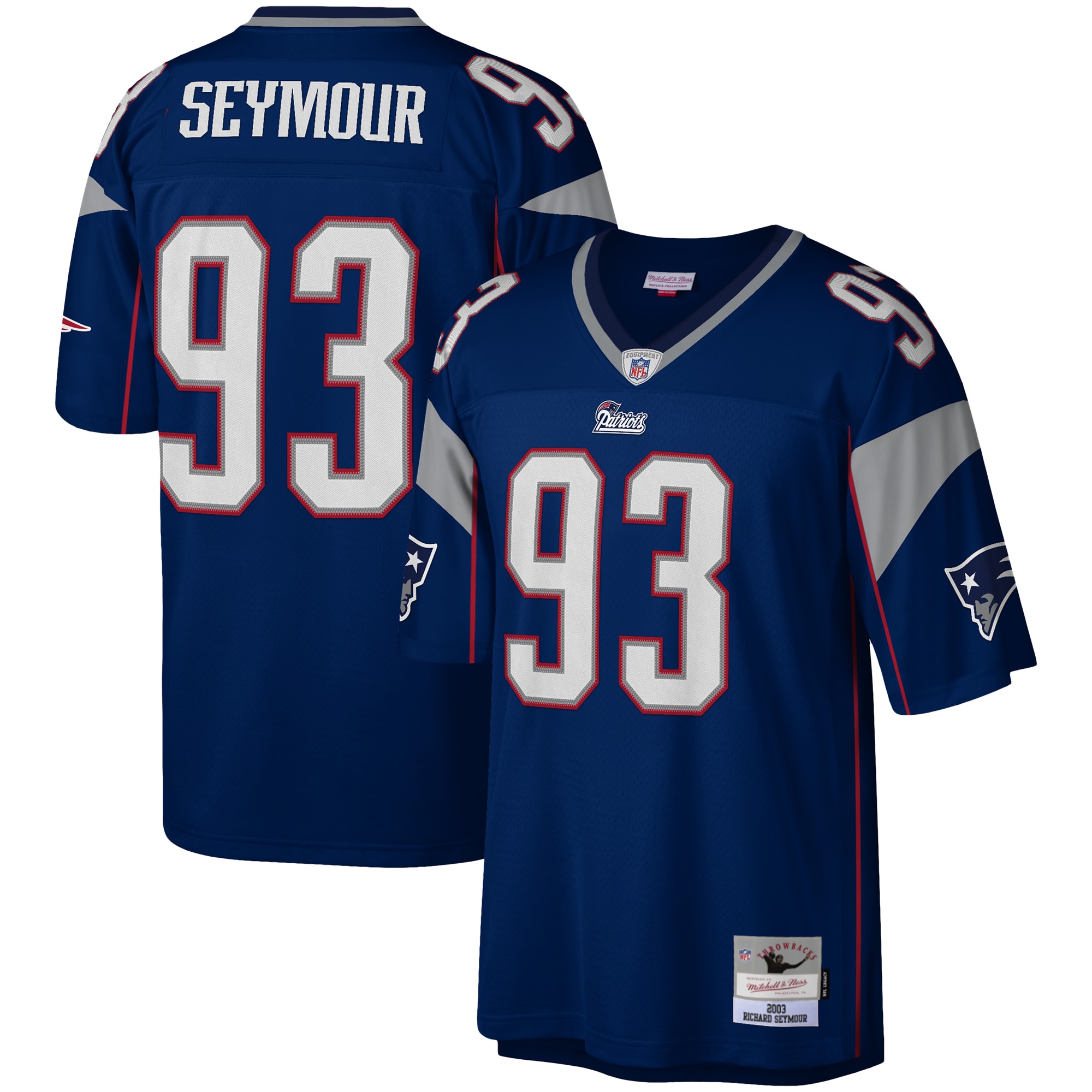 Men's New England Patriots Richard Seymour Mitchell & Ness Navy Legacy Jersey Js1660