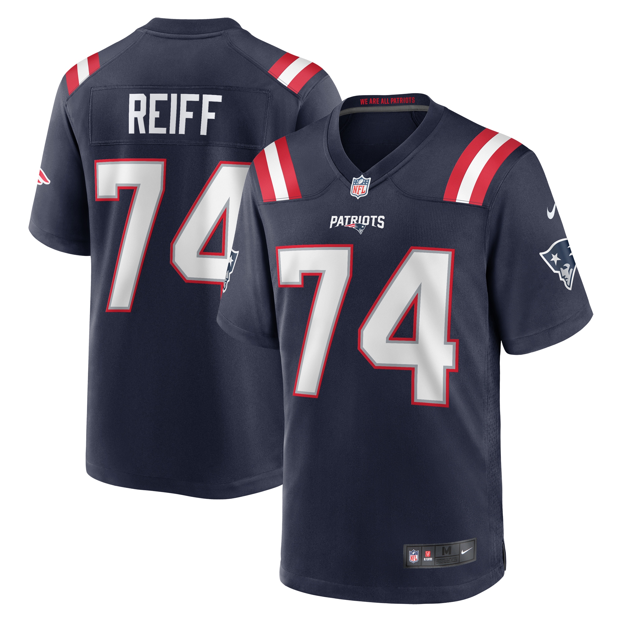 Men's New England Patriots Riley Reiff Navy Game Jersey Js2629