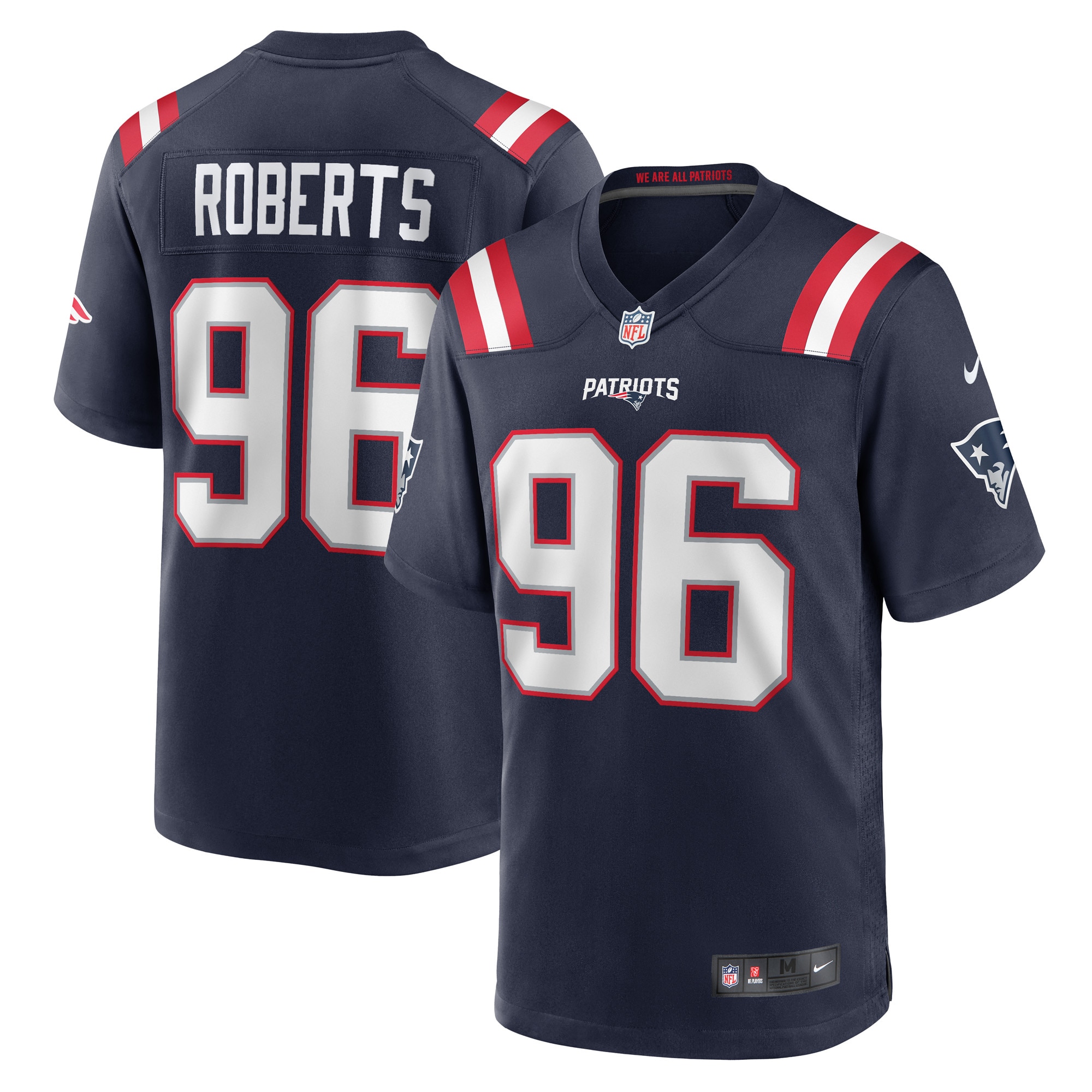 Men's New England Patriots Sam Roberts Navy Game Player Jersey Js8109