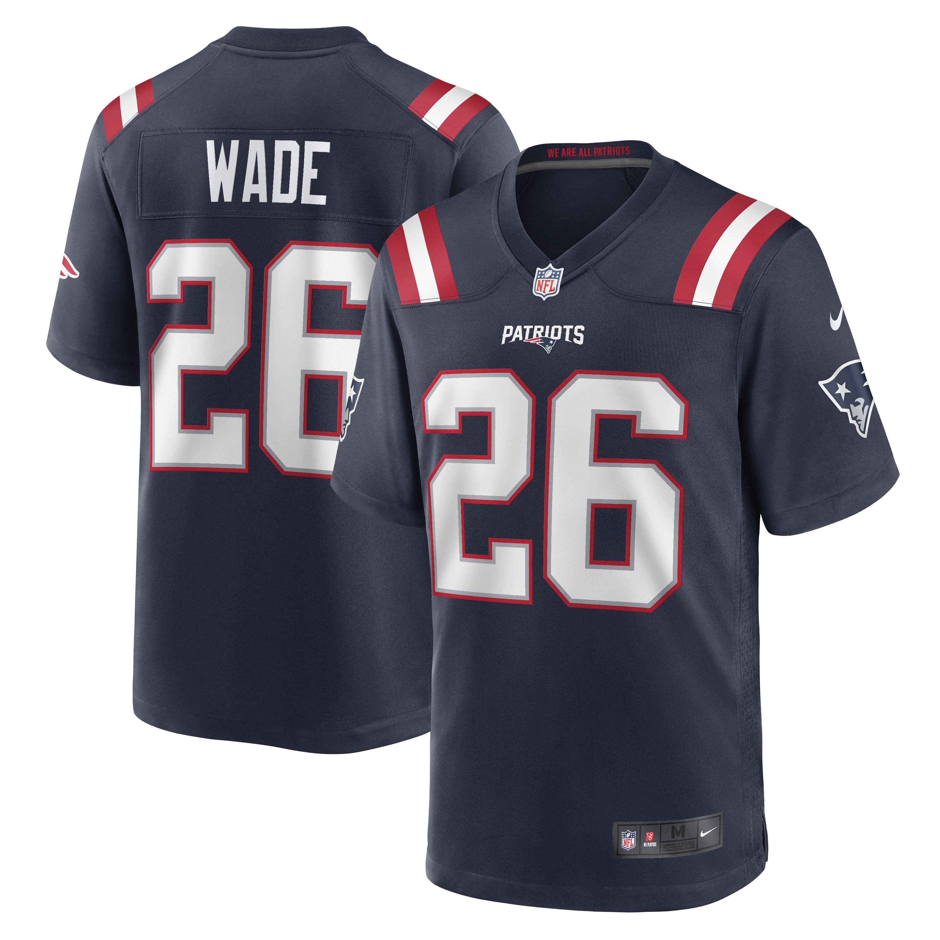 Men's New England Patriots Shaun Wade Navy Game Jersey Js8280