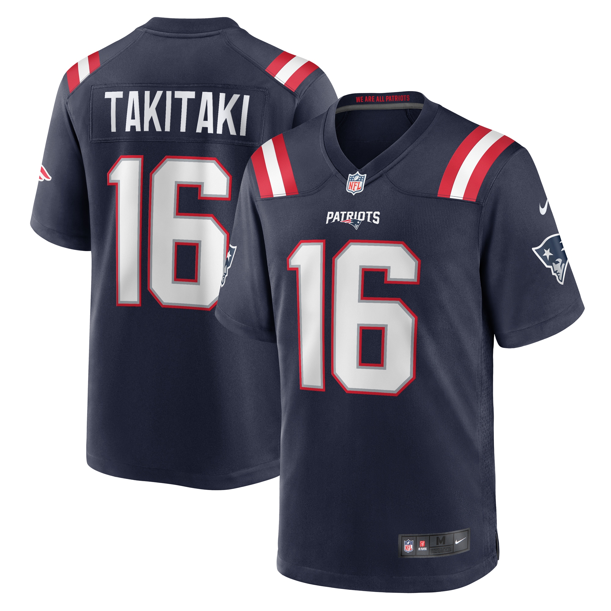 Men's New England Patriots Sione Takitaki Navy Game Jersey Js8115