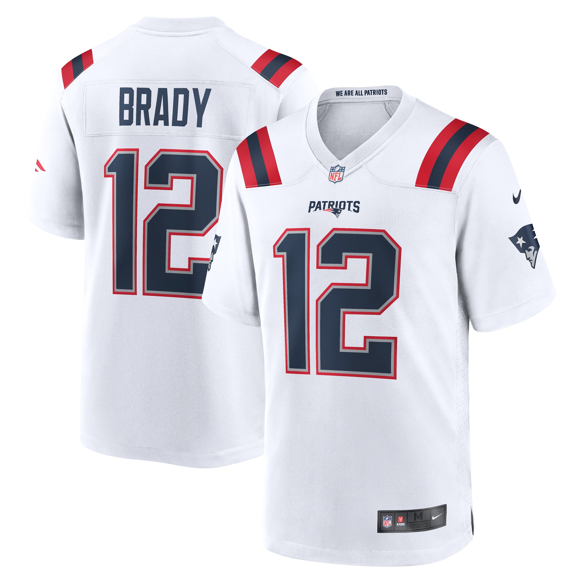 Men's New England Patriots Tom Brady White Retired Game Jersey Js6883