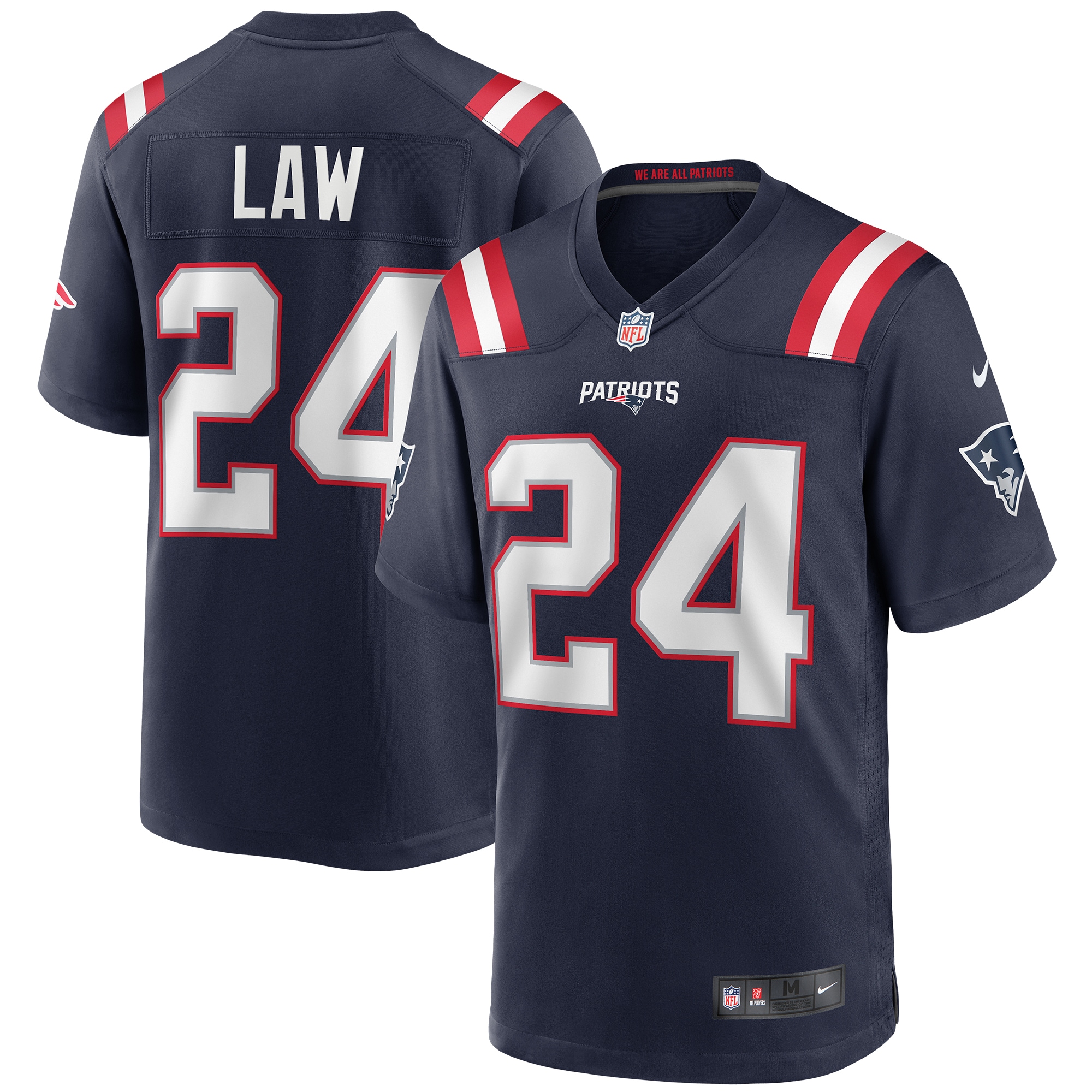 Men's New England Patriots Ty Law Navy Game Retired Player Jersey Js1632