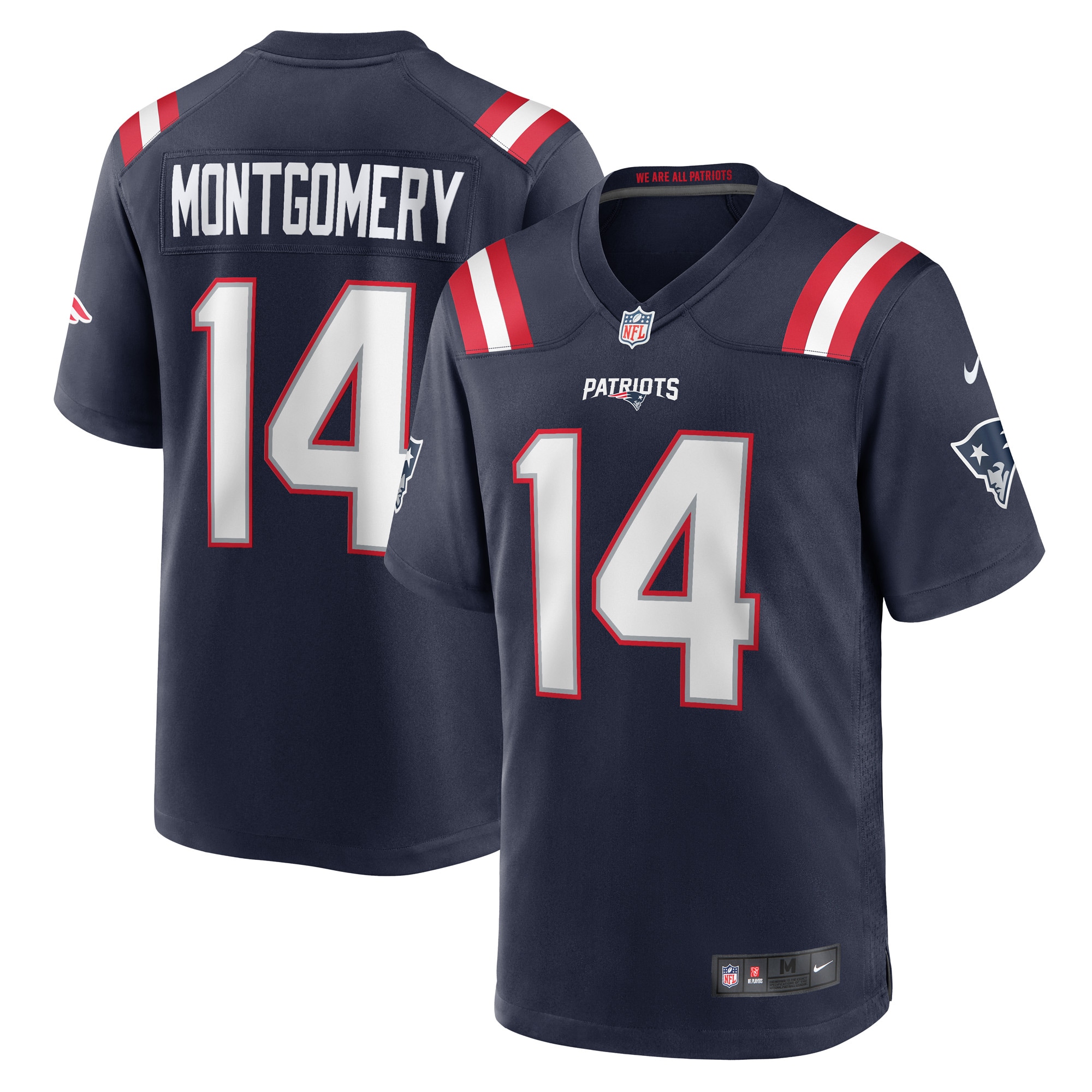 Men's New England Patriots Ty Montgomery Navy Player Game Jersey Js7293